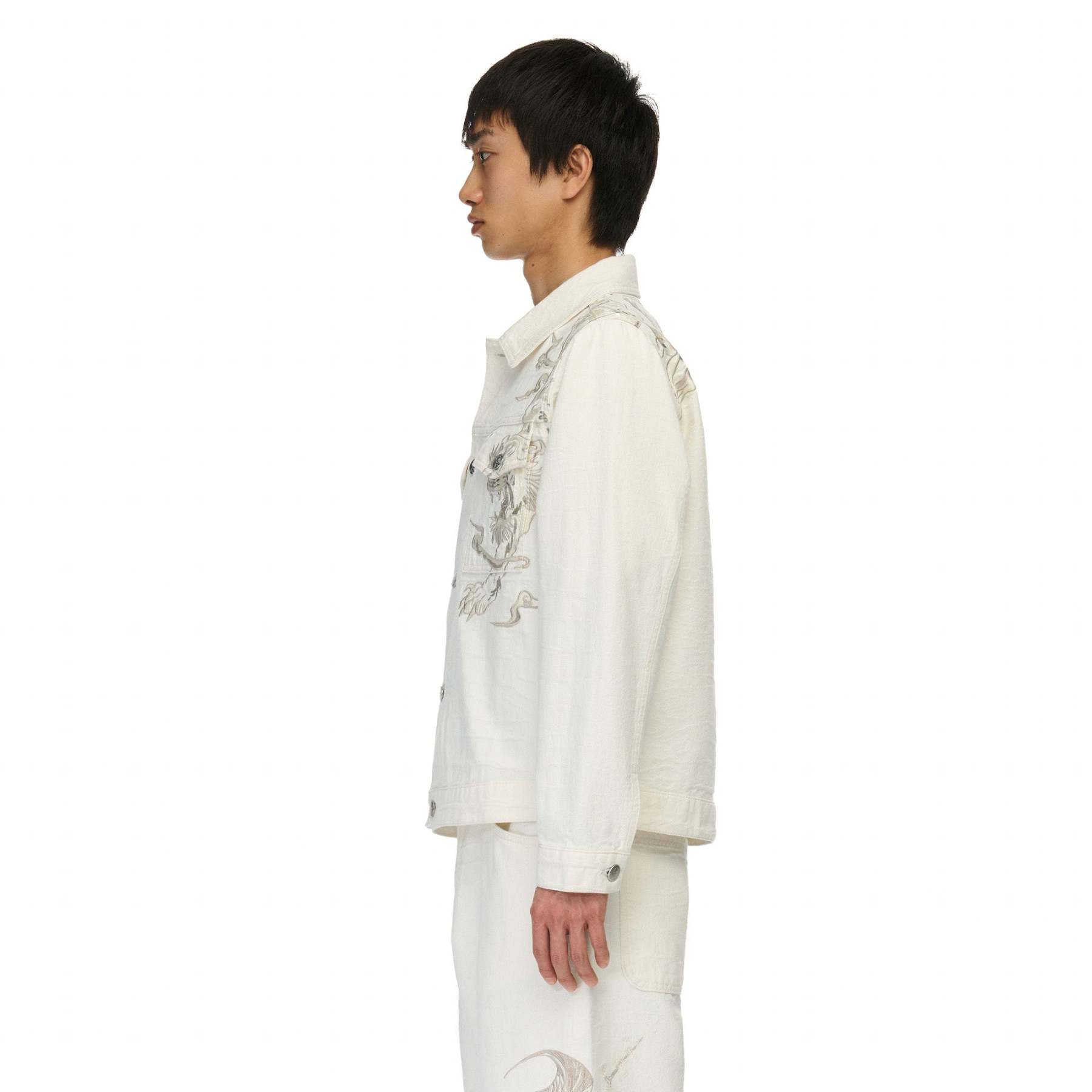 "yakuza" denim Jacket off white-Fineriform