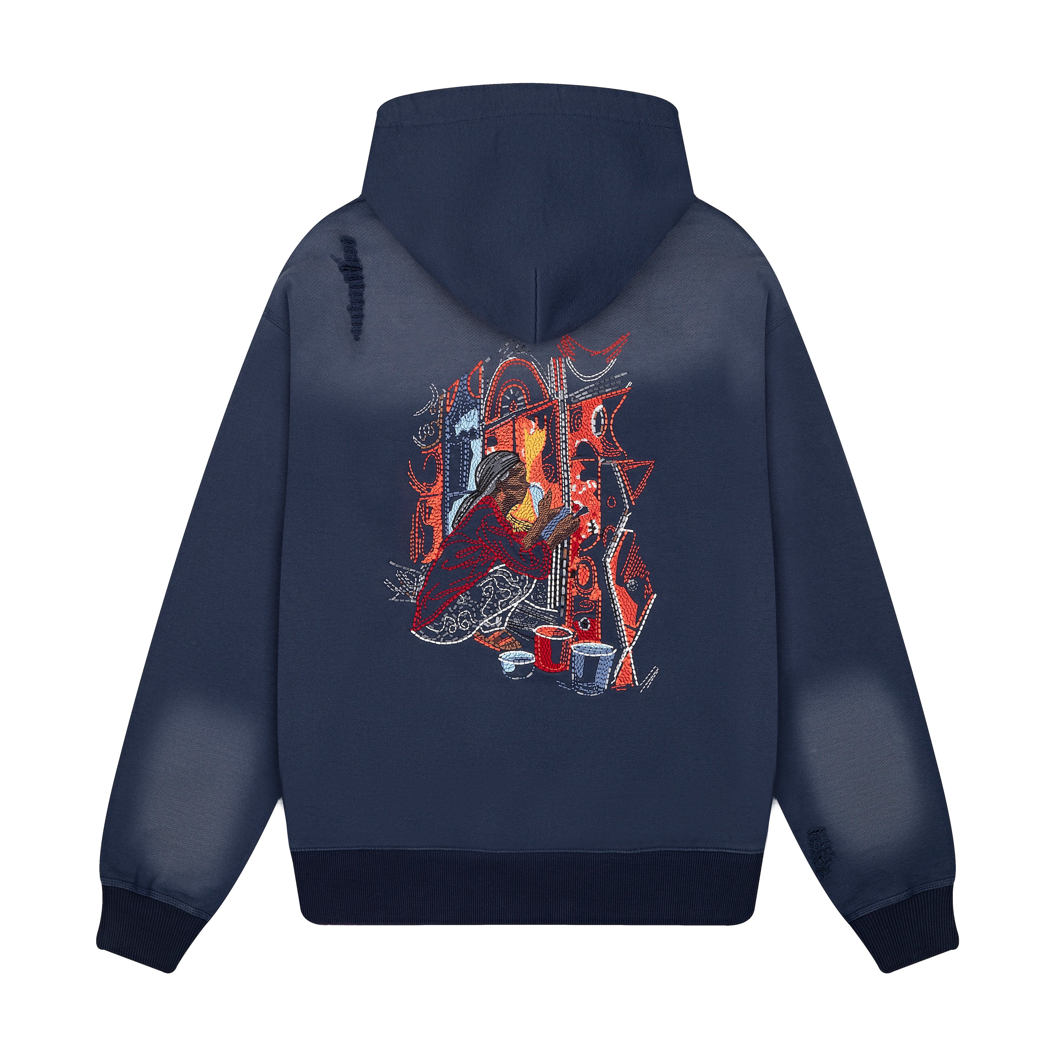 "mosaic" Zip Up Navy-Fineriform