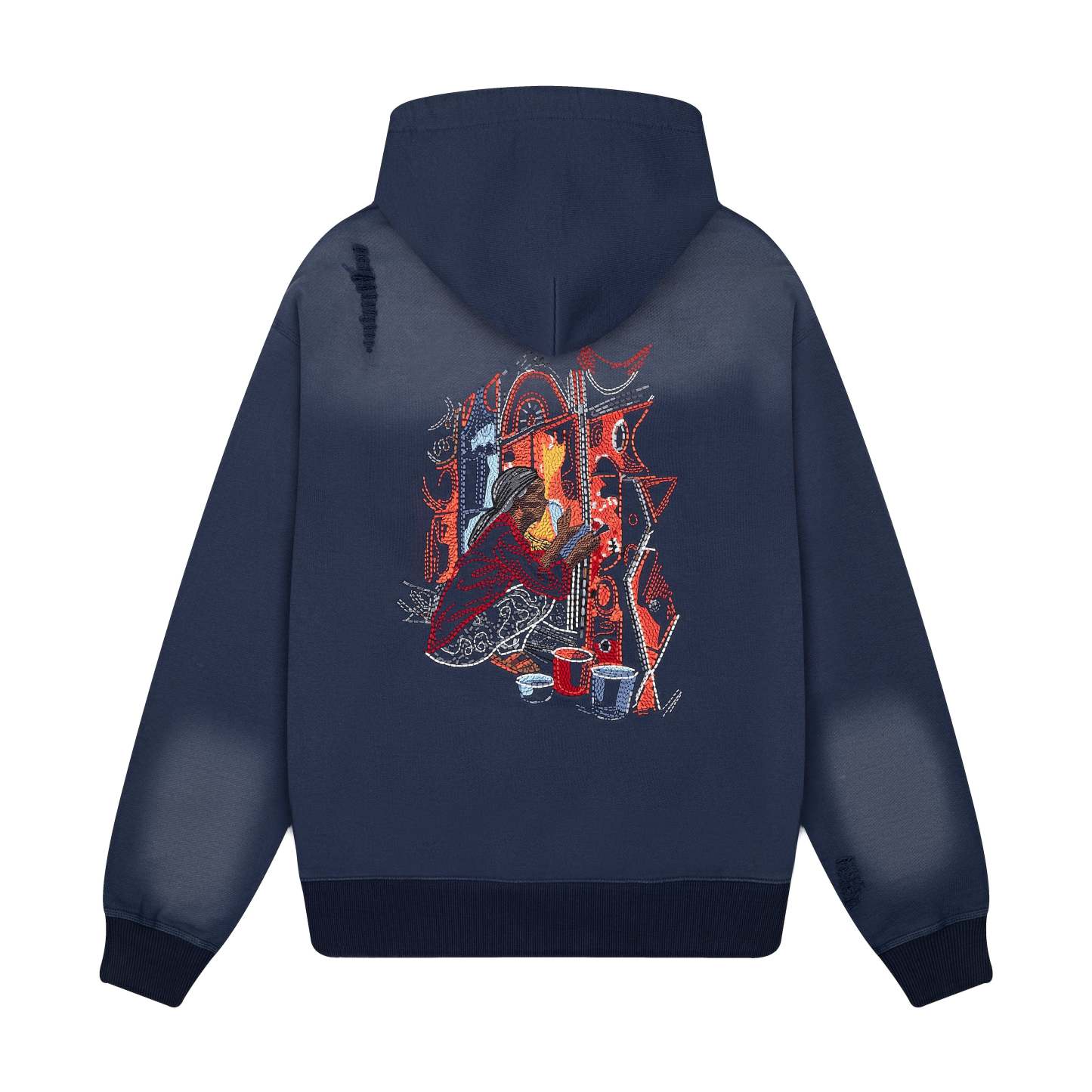 "mosaic" Zip Up Navy-Fineriform