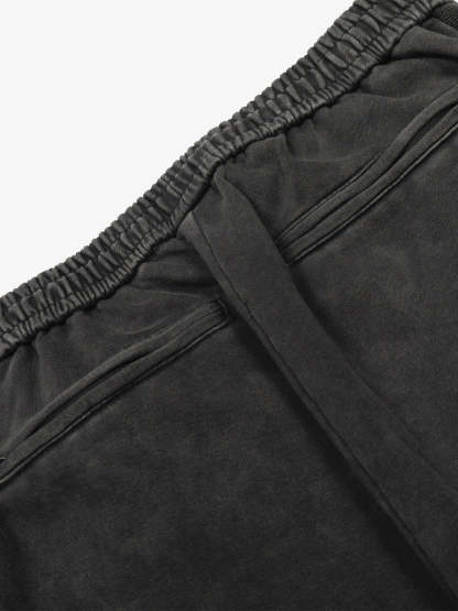 Street Washed Mottled Rivet Letter Print Baggy Sweatpants-Fineriform