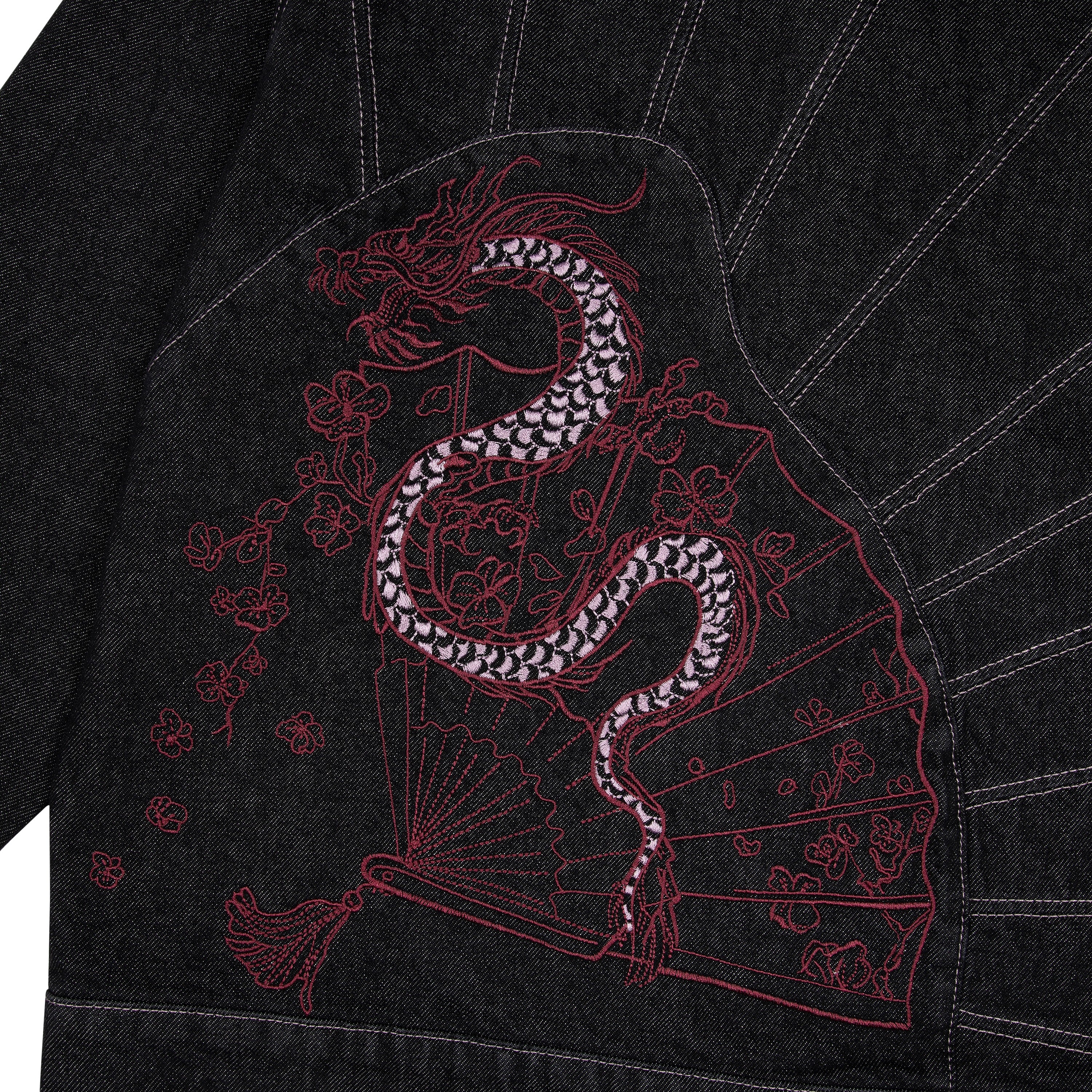 "yakuza" raw denim Jacket-Fineriform