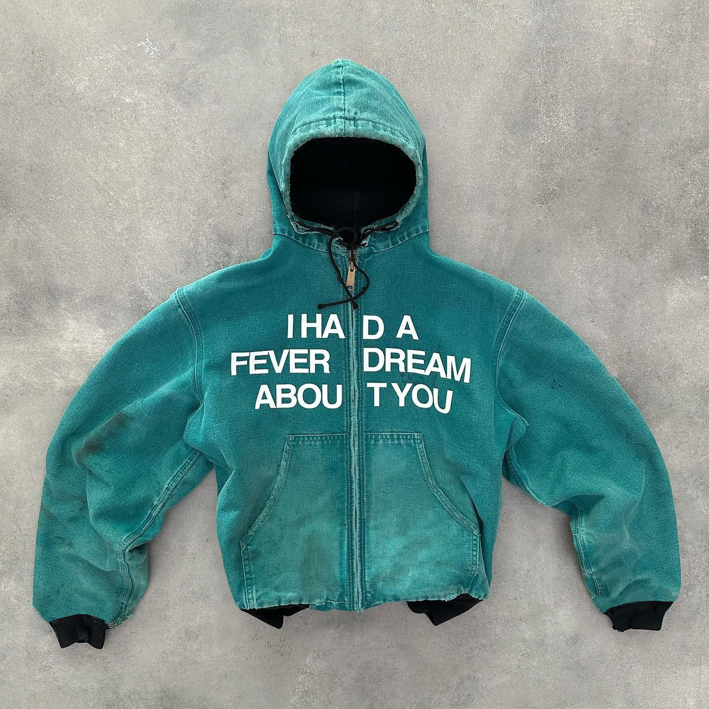 Letters Print Long Sleeve Hoodie Jacket-Fineriform