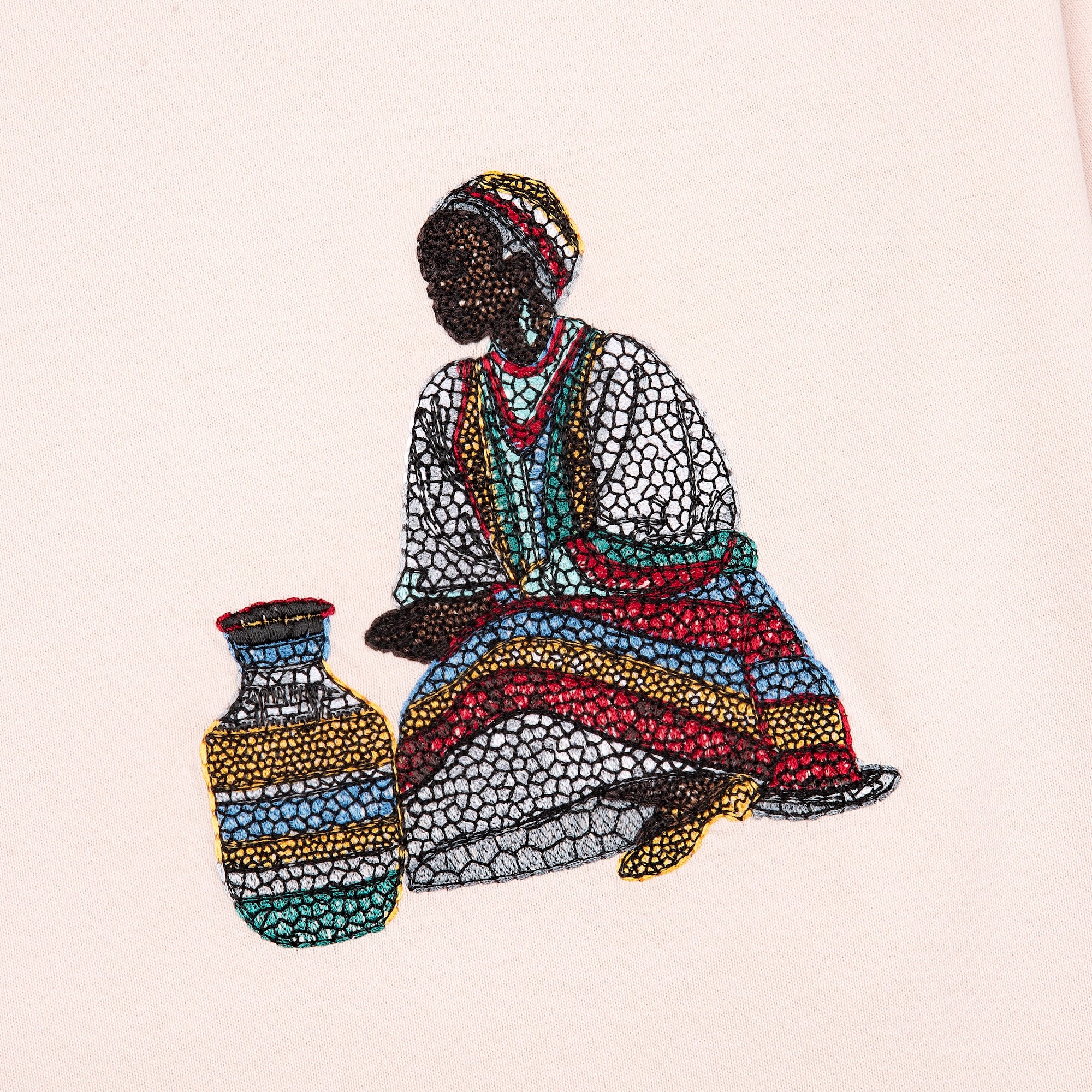 "mosaic" T Shirt powder pink-Fineriform