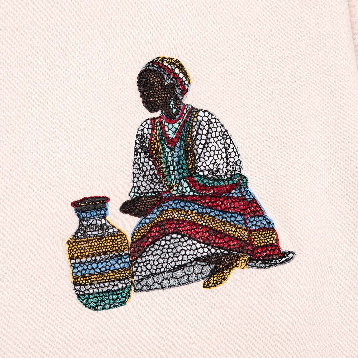 "mosaic" T Shirt powder pink-Fineriform