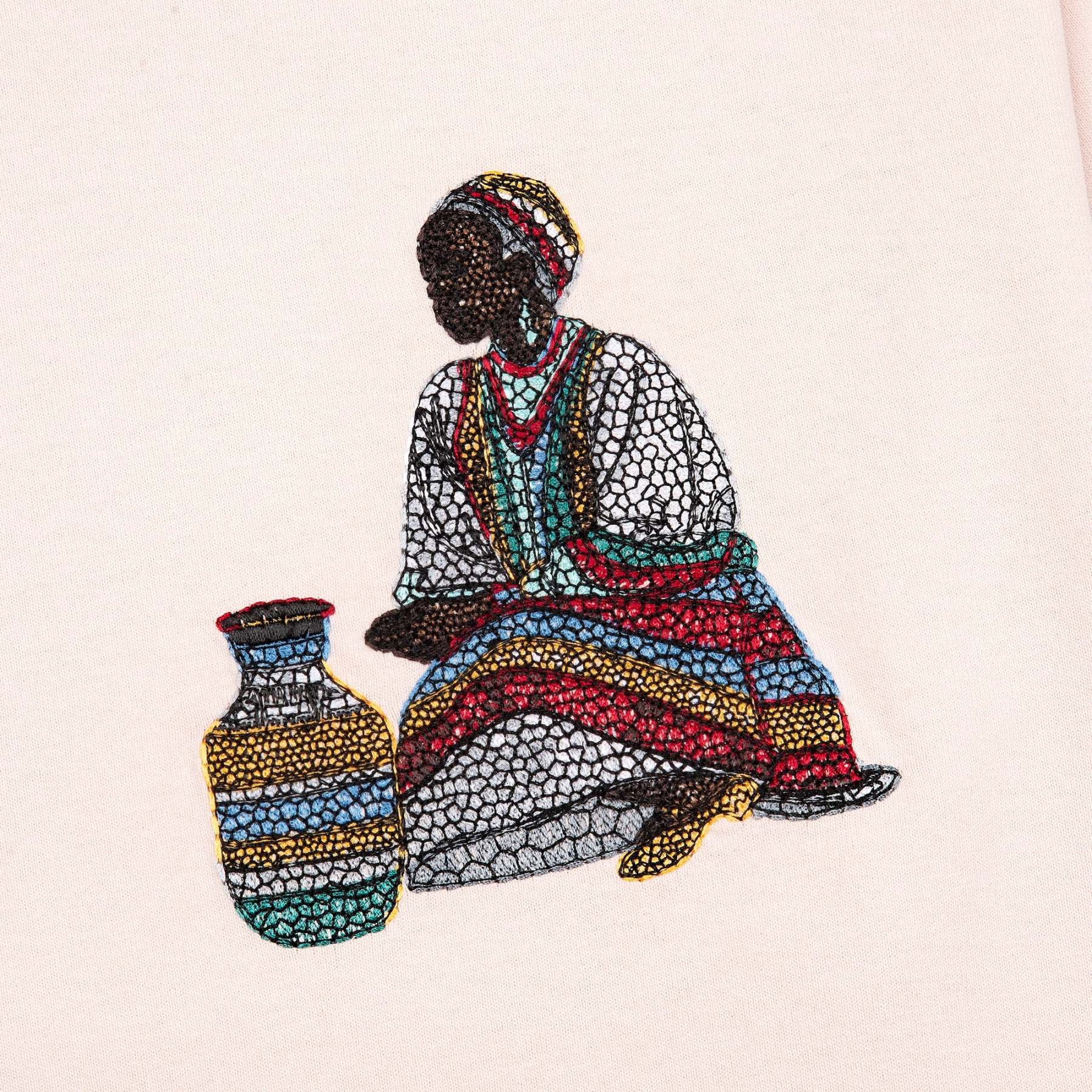 "mosaic" T Shirt powder pink-Fineriform