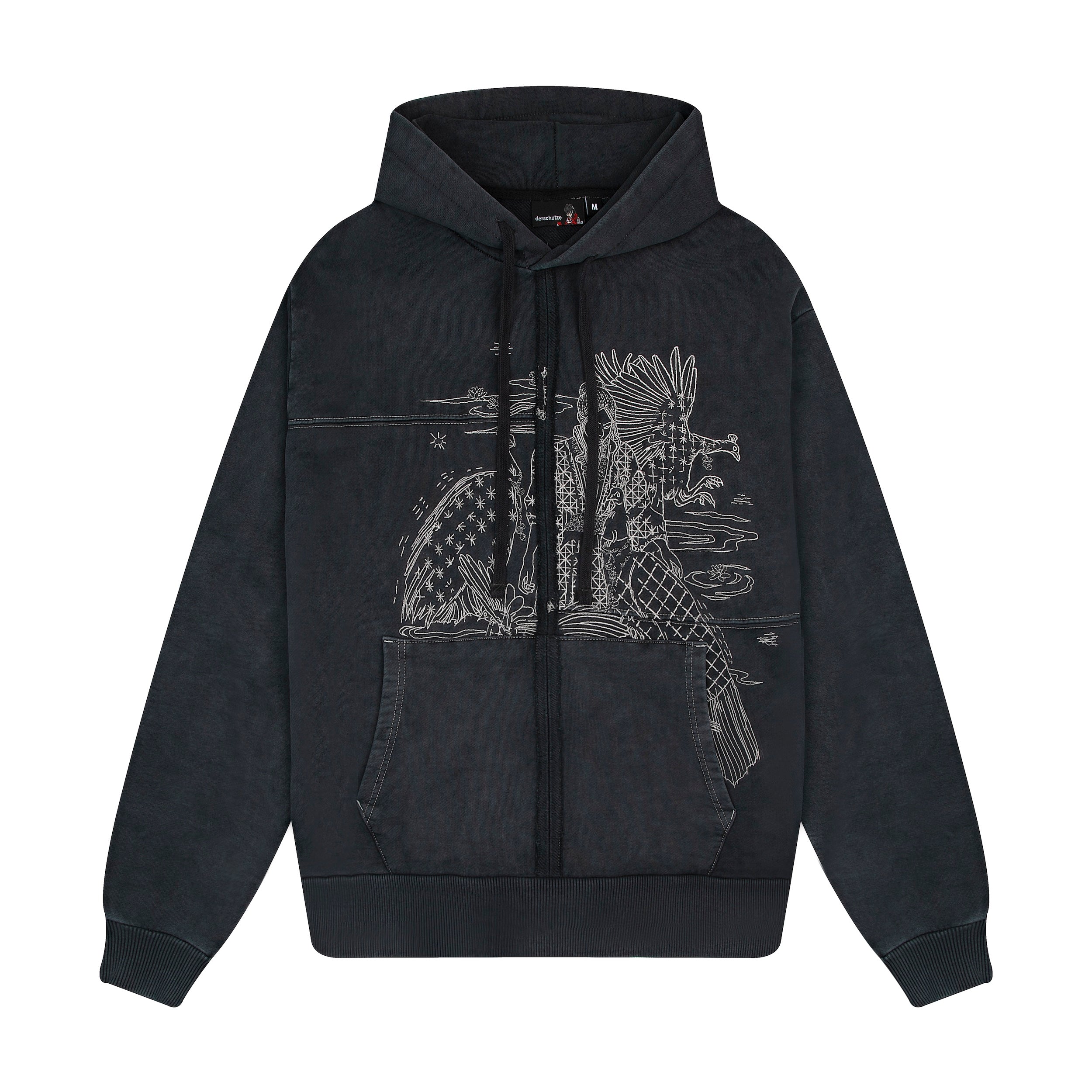 "sashiko" Hoodie anthracite-Fineriform
