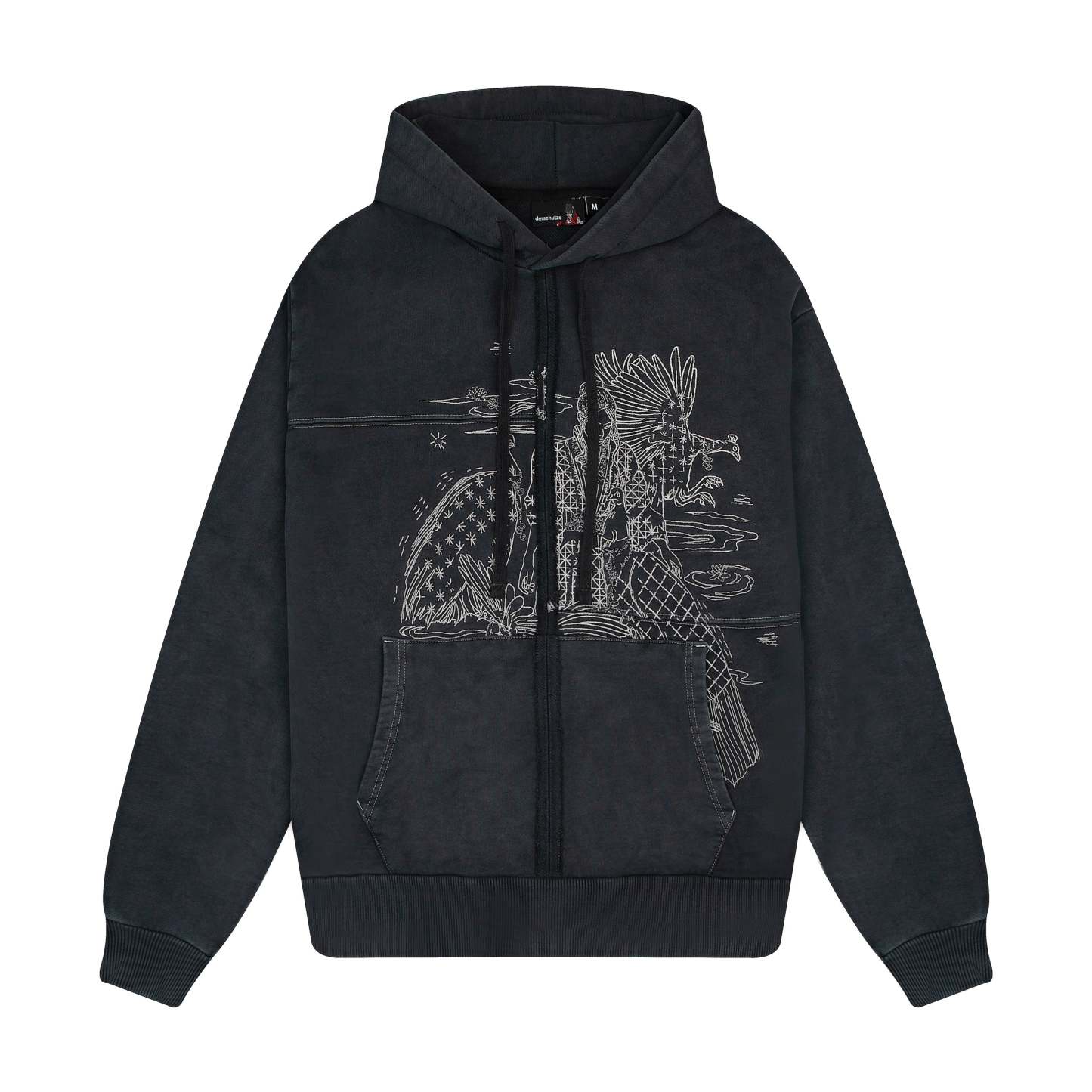 "sashiko" Hoodie anthracite-Fineriform