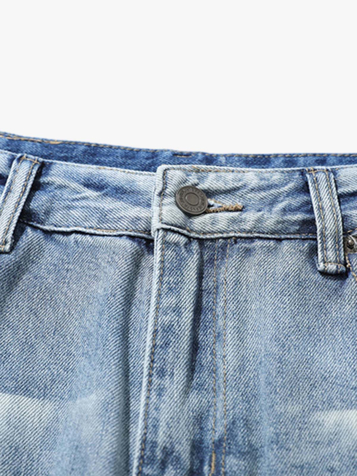 Denim Ripped Washed Distressed Jeans - 2503-Fineriform