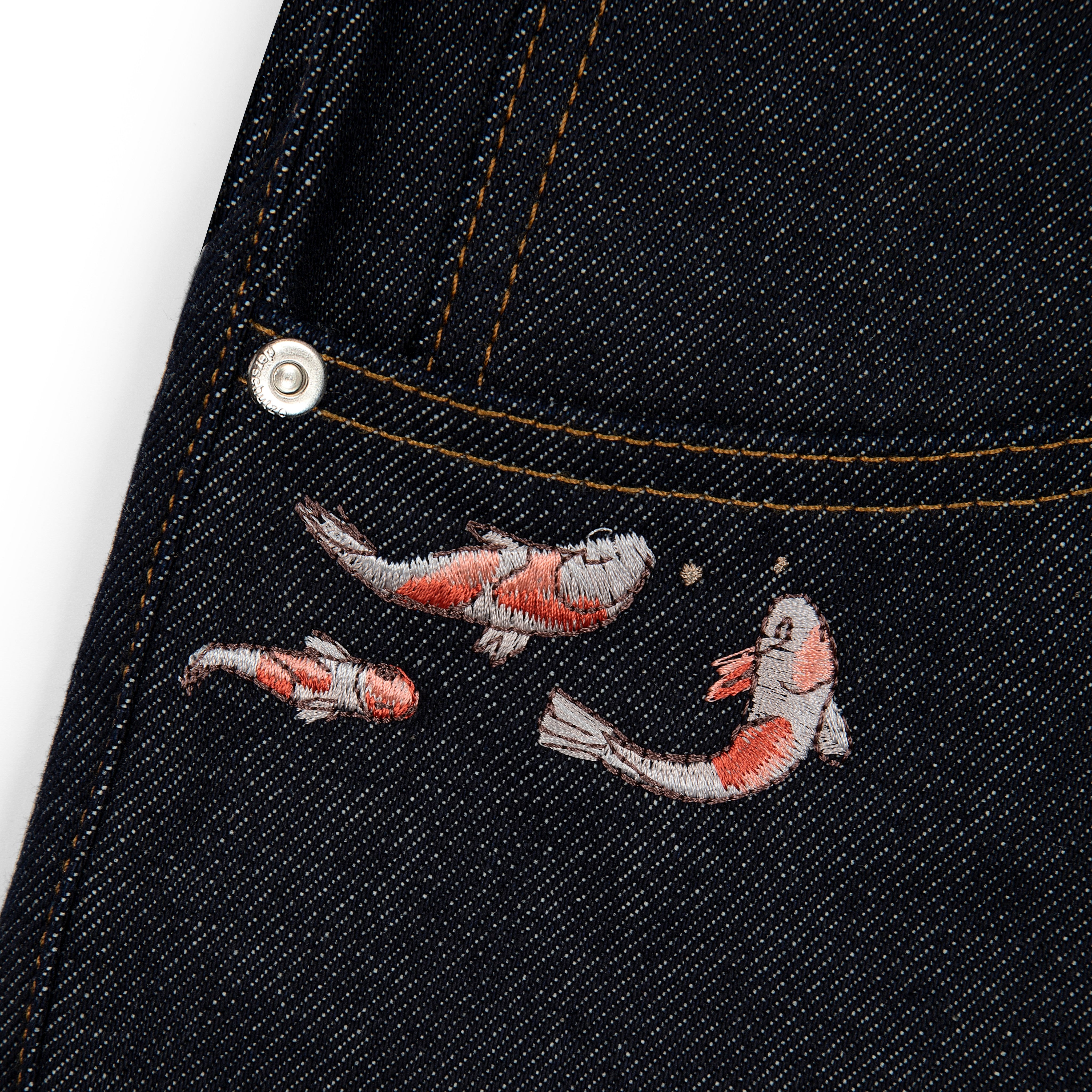 "koi fish" denim-Fineriform