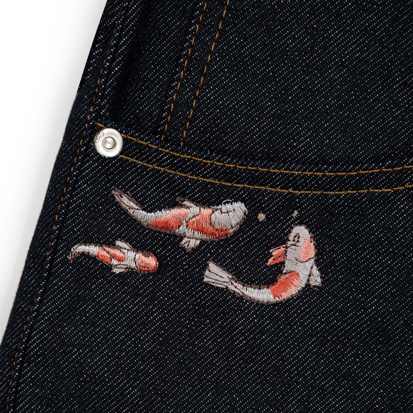 "koi fish" denim-Fineriform