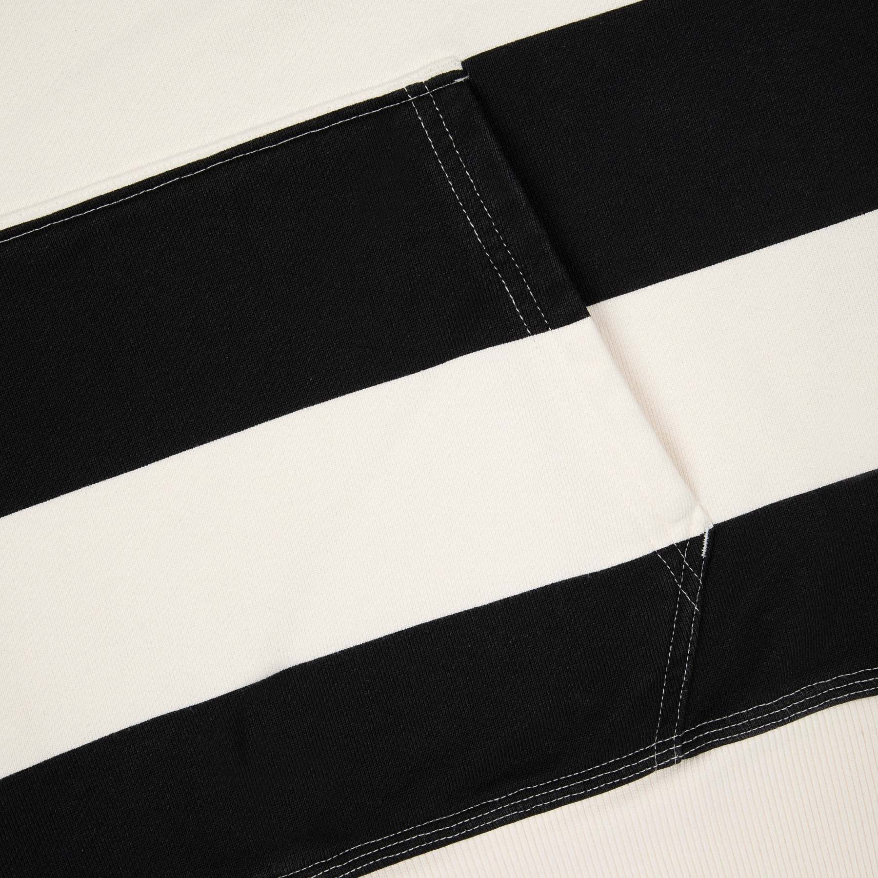 "on air" ecru-navy striped Hoodie-Fineriform