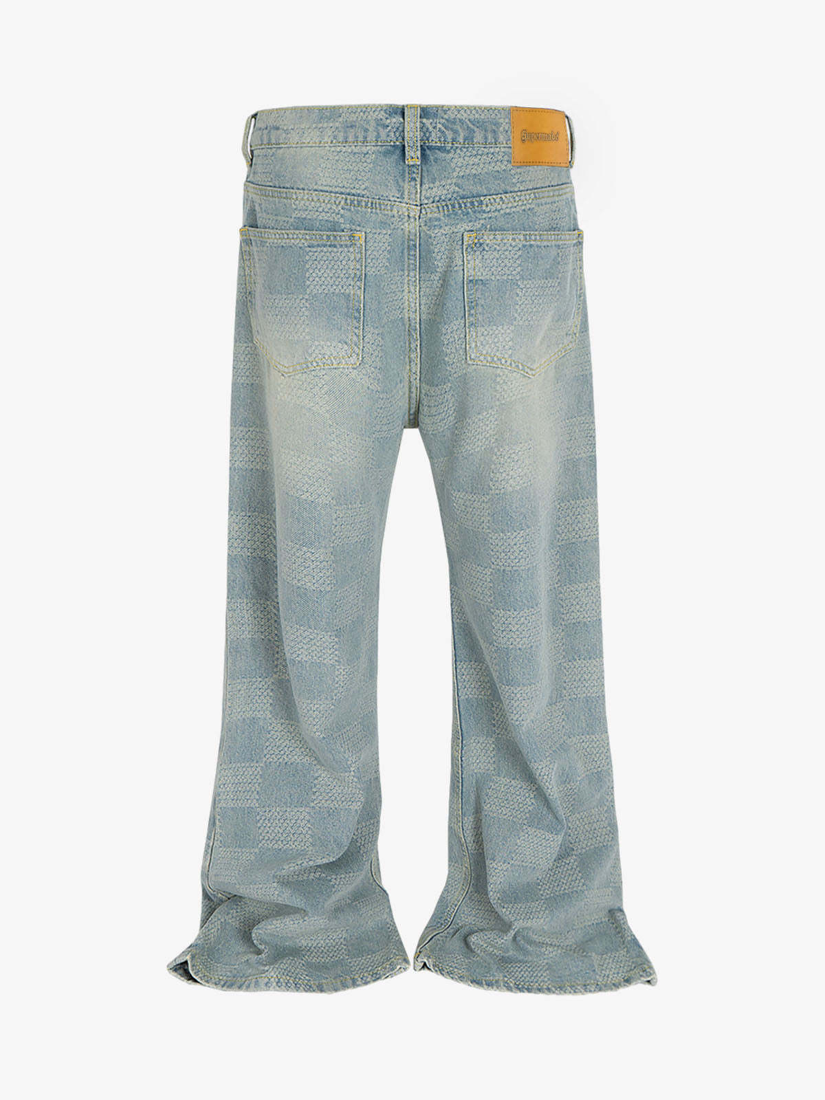Checkerboard Distressed Jeans-Fineriform