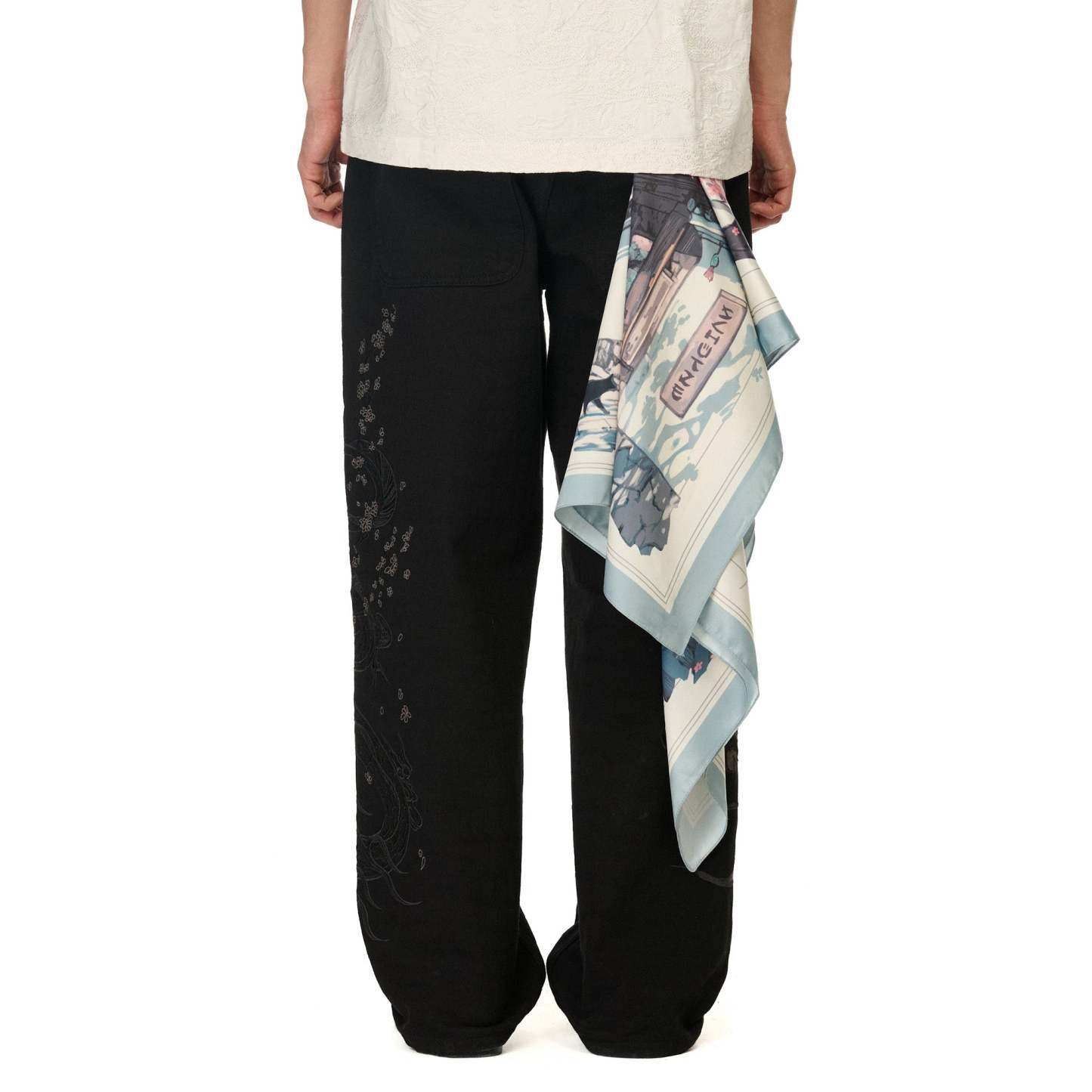 "yakuza"scarf creme-Fineriform