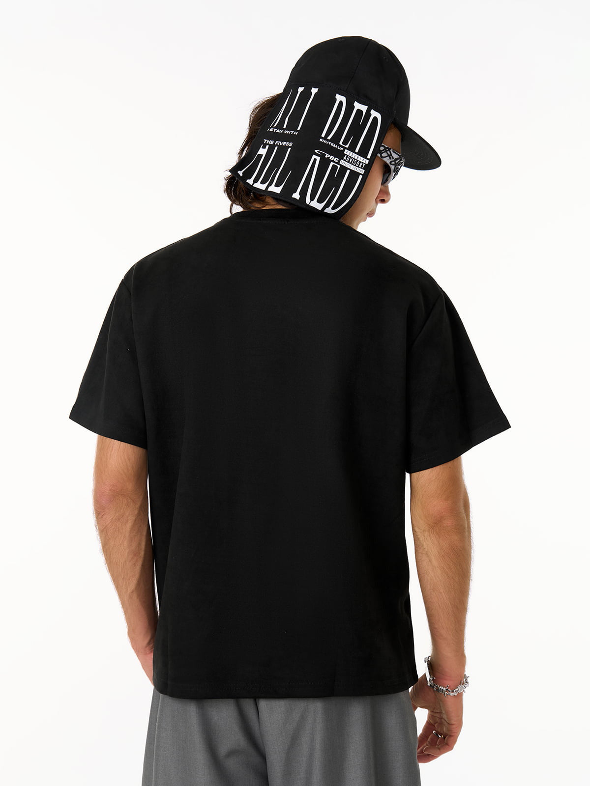 Functional Deconstructed Split Short-Sleeved T-Shirt - 2437-Fineriform