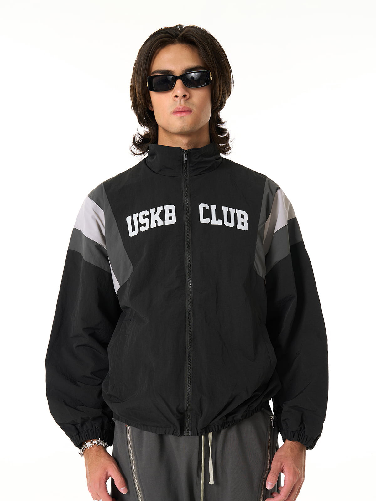 Thesupermade Patchwork Contrasting Windbreaker Jacket-Fineriform