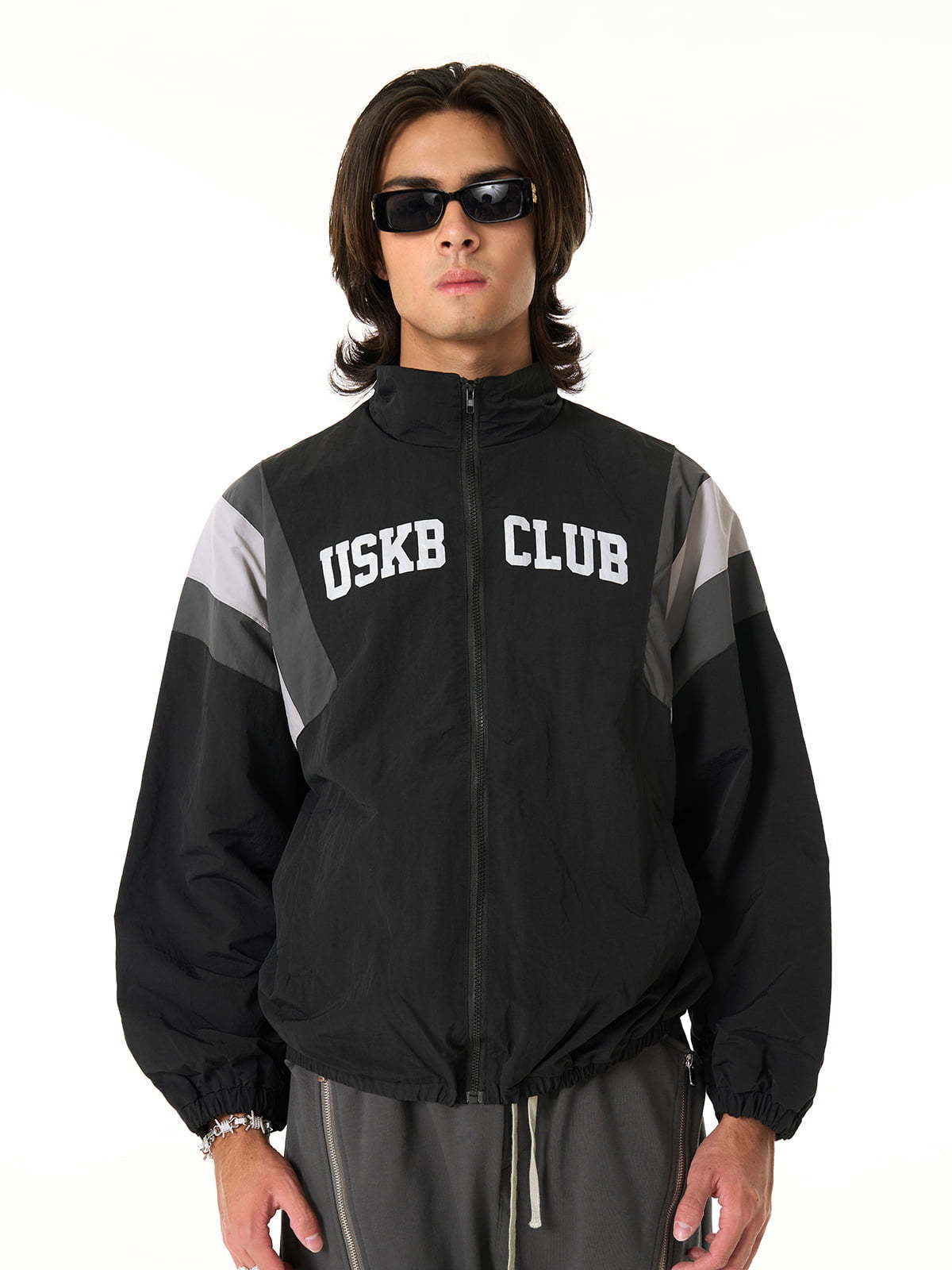 Thesupermade Patchwork Contrasting Windbreaker Jacket-Fineriform