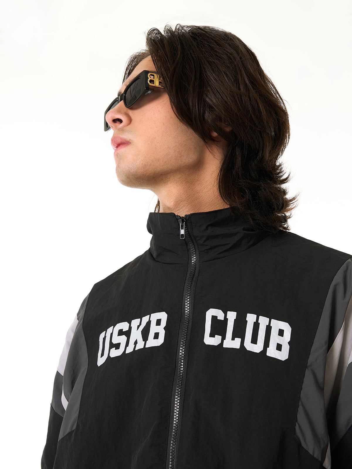 Thesupermade Patchwork Contrasting Windbreaker Jacket-Fineriform