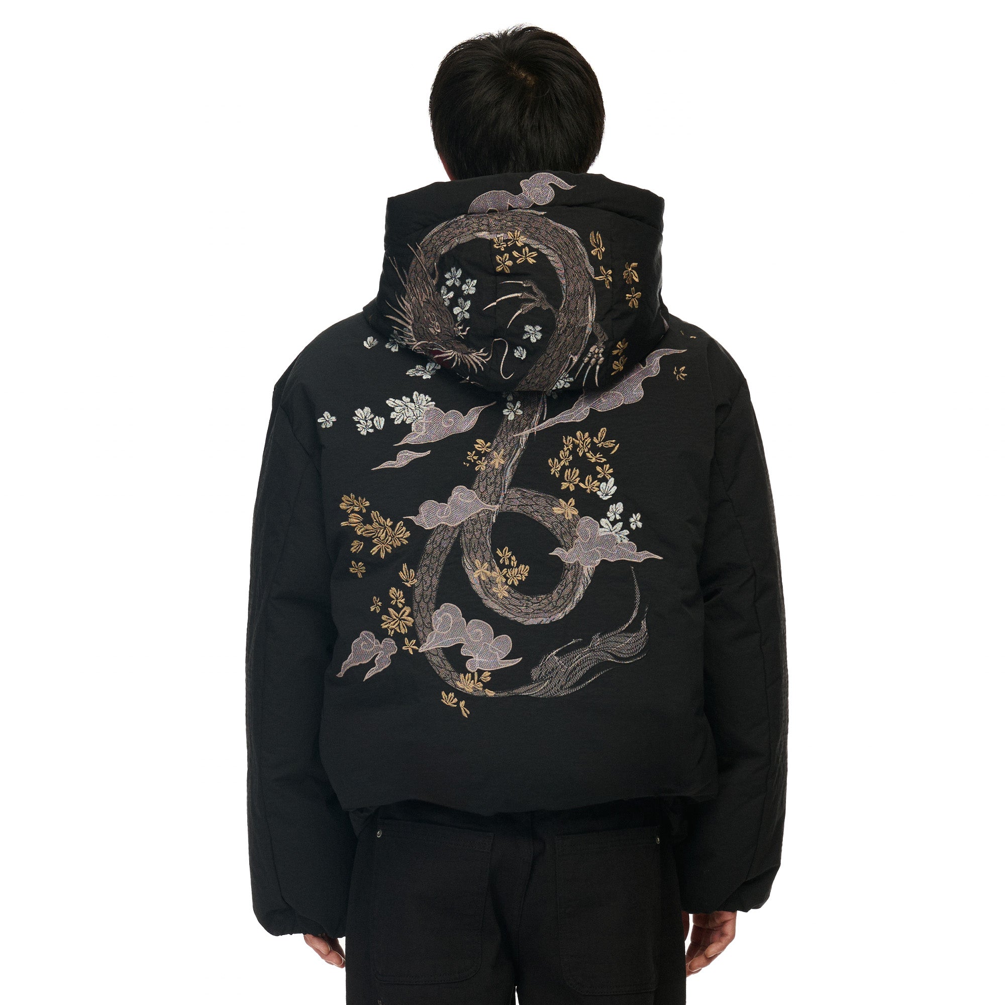 "yakuza" down Puffer jacket black-Fineriform