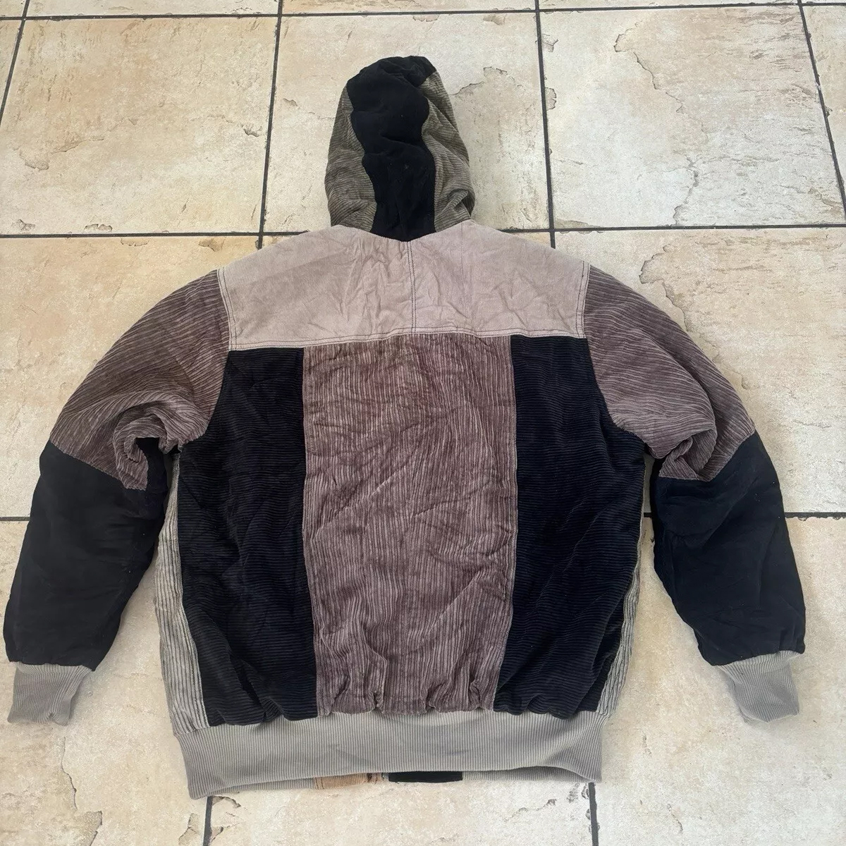 Corduroy Vintage Lined Contrast Zip-Up Jacket-Fineriform