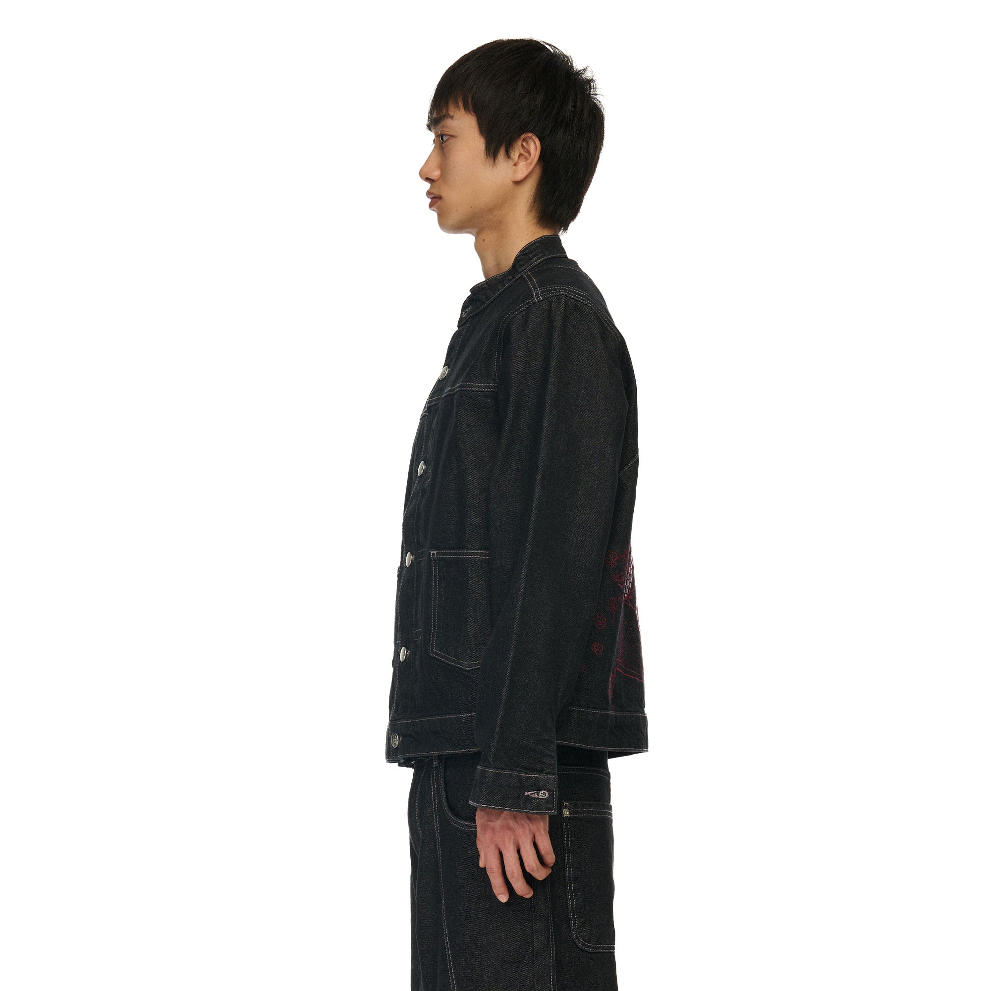 "yakuza" raw denim Jacket-Fineriform