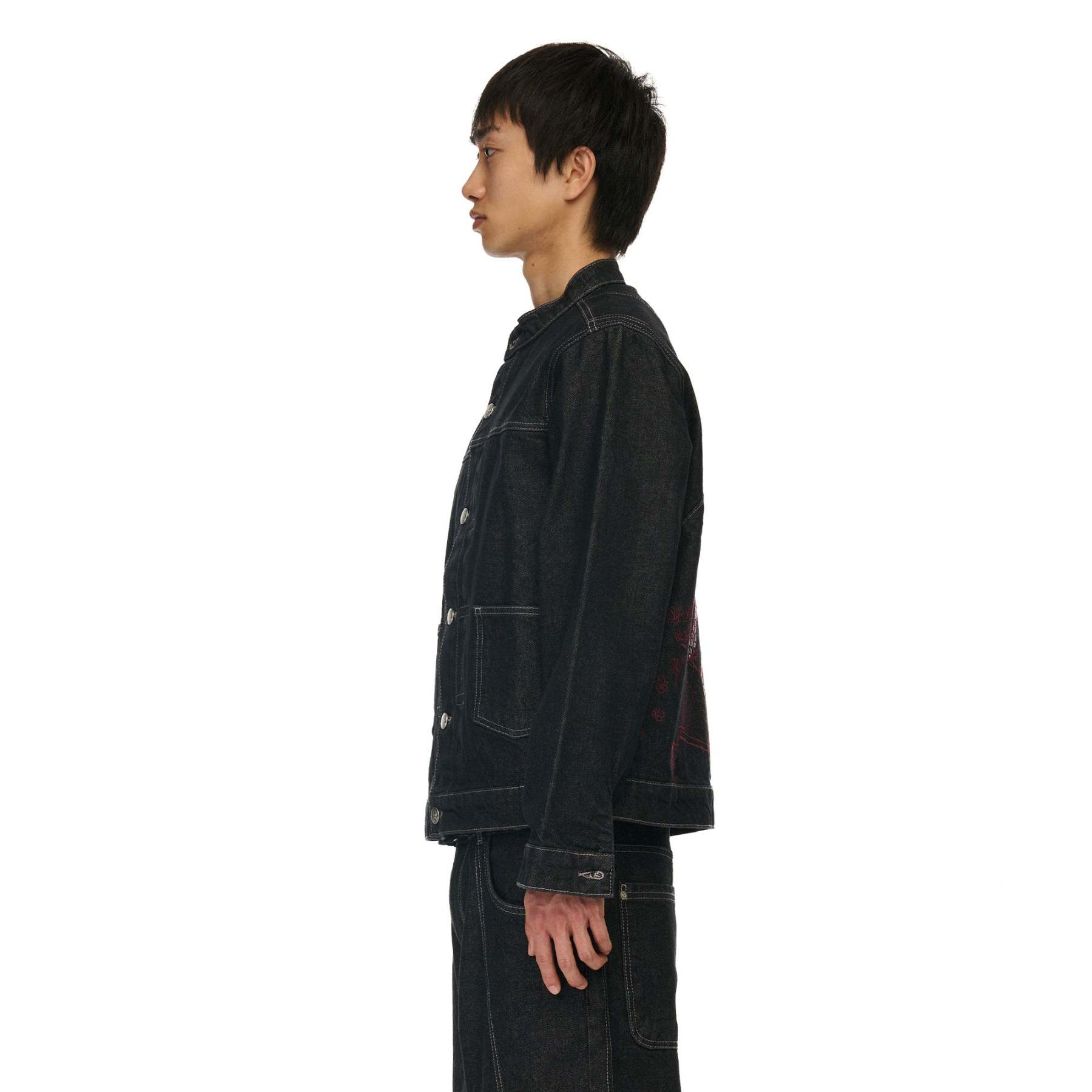 "yakuza" raw denim Jacket-Fineriform