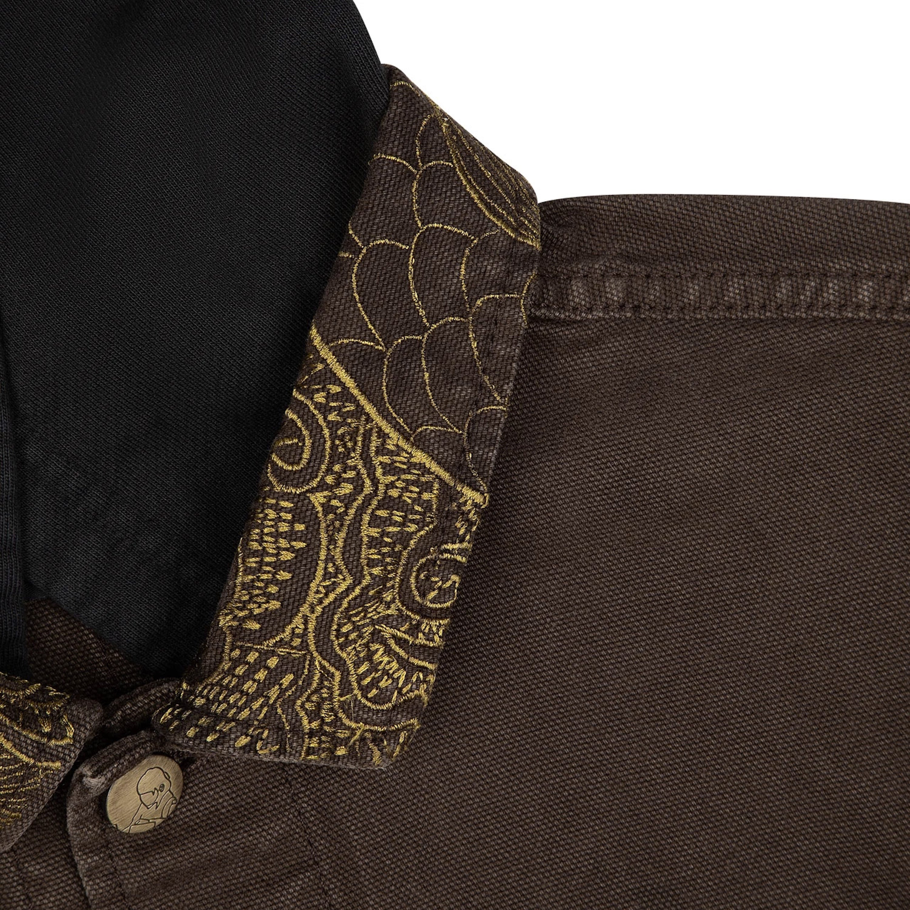 "yakuza" brown washed denim Jacket-Fineriform