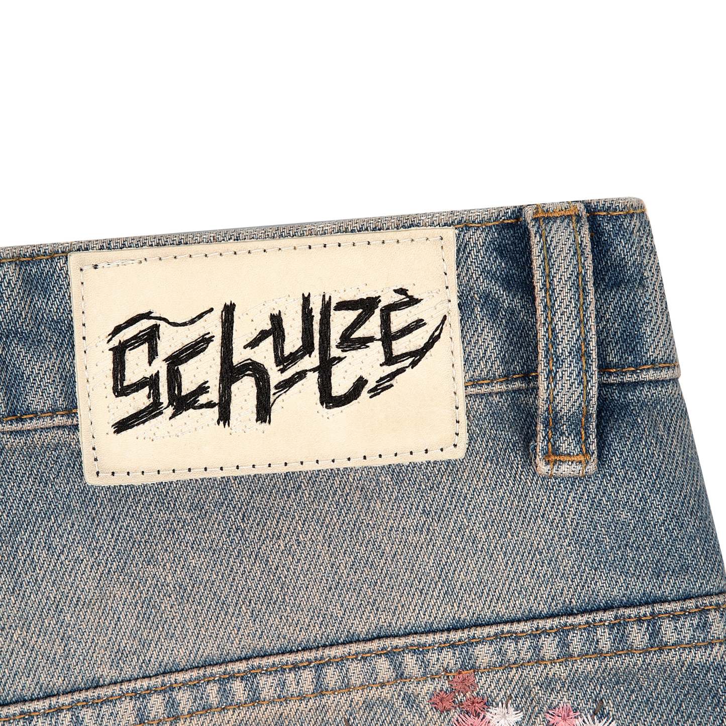 "blossom v2" patchwork Denim light blue-Fineriform