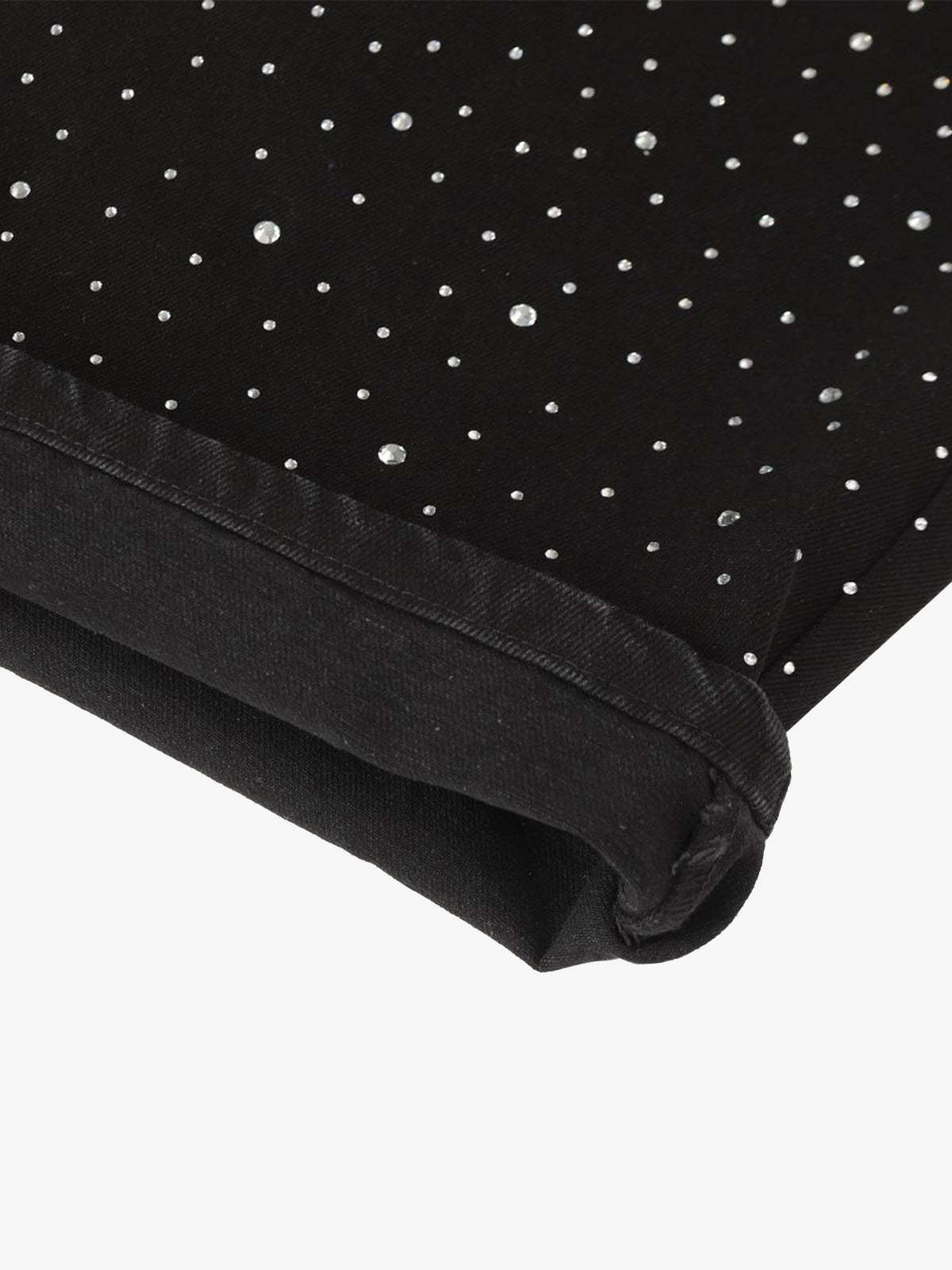 Retro Denim Full Rhinestone Design Baggy Jeans - 2545-Fineriform