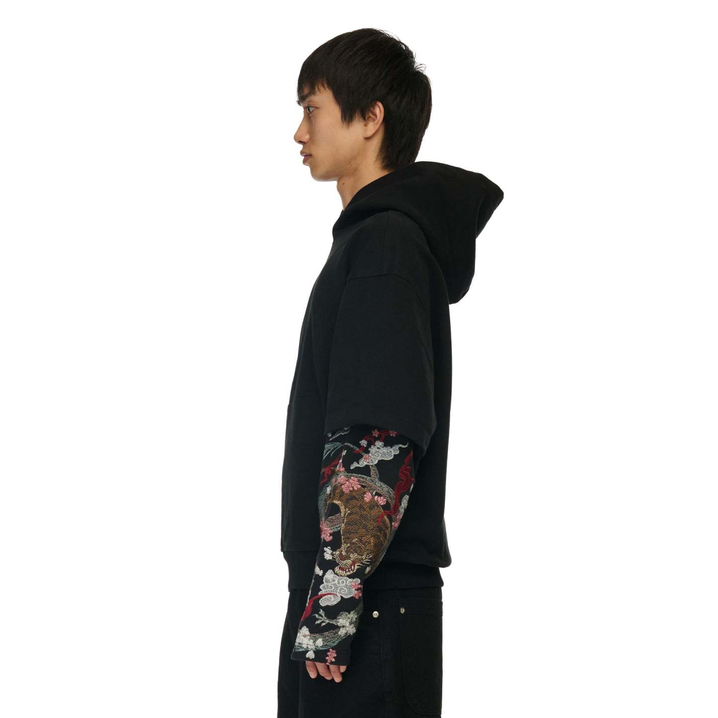 "yakuza" double sleeve Hoodie-Fineriform