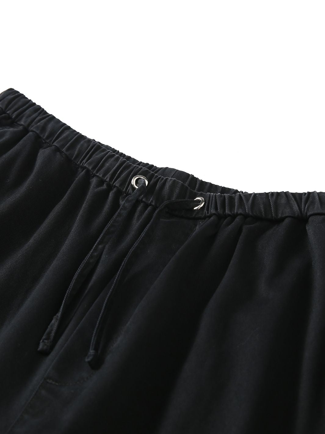 SMILEY LOGO PARACHUTE PANTS - BLACK-Fineriform