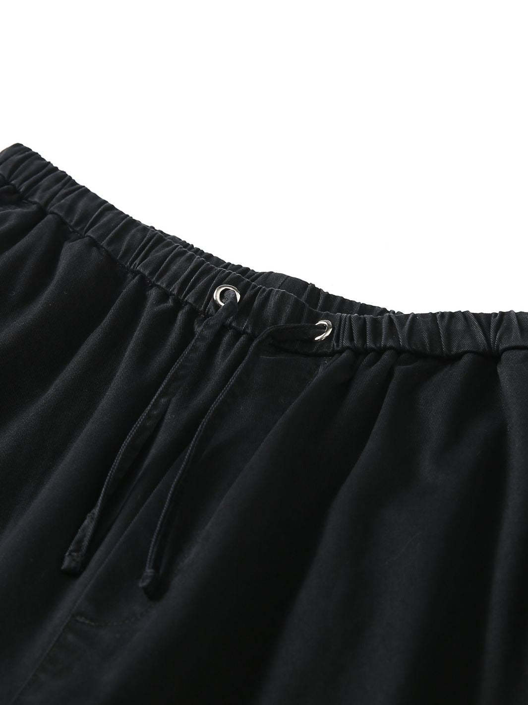 SMILEY LOGO PARACHUTE PANTS - BLACK-Fineriform