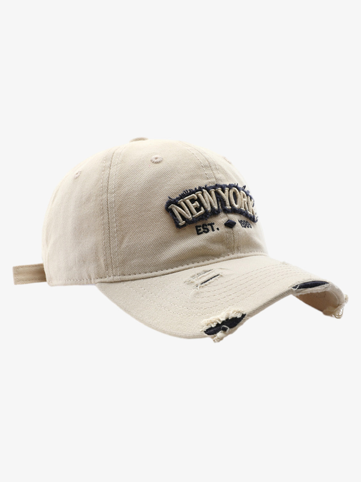 Vintage Washed Distressed Letter Embroidery Baseball Cap-Fineriform