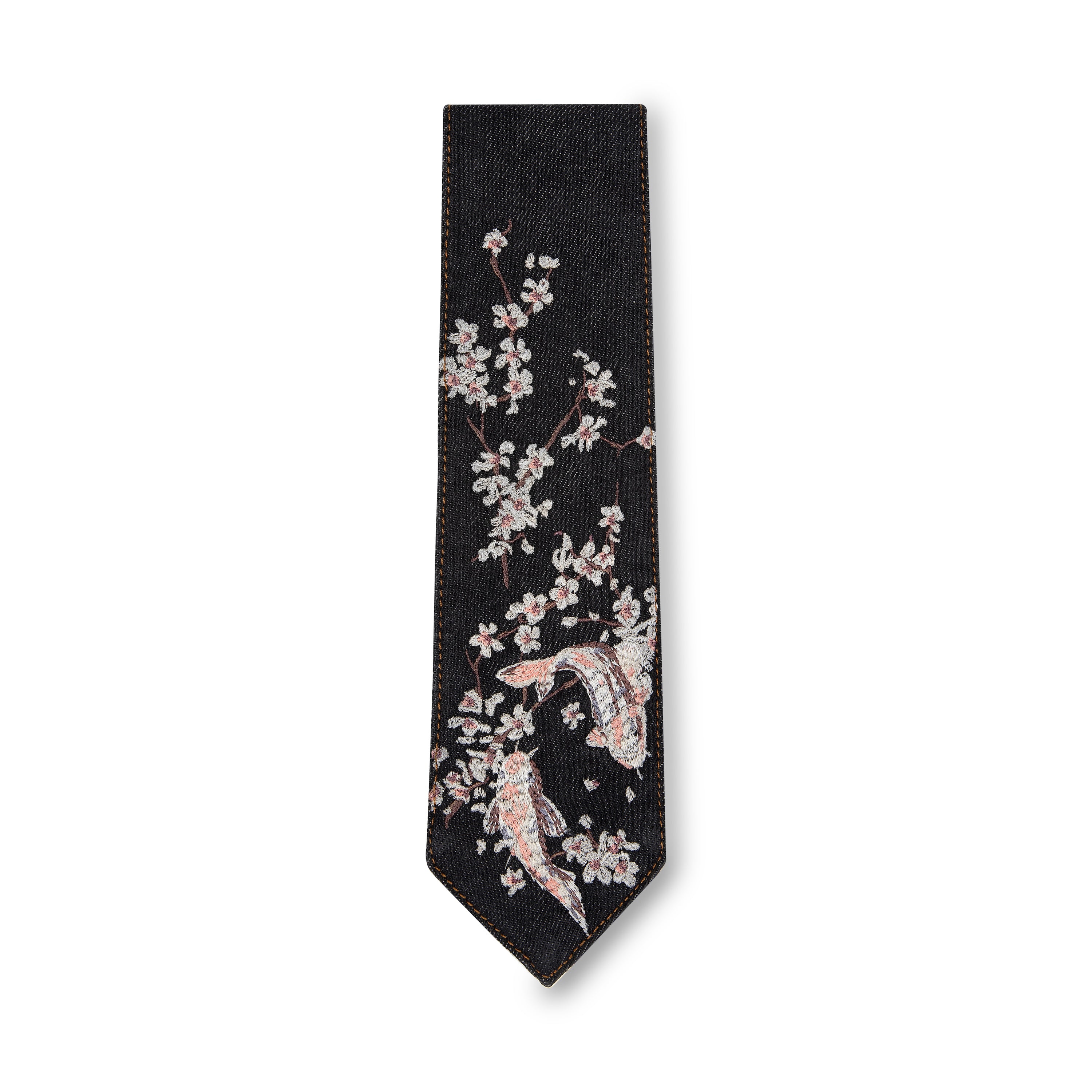 "yakuza" raw black denim tie-Fineriform