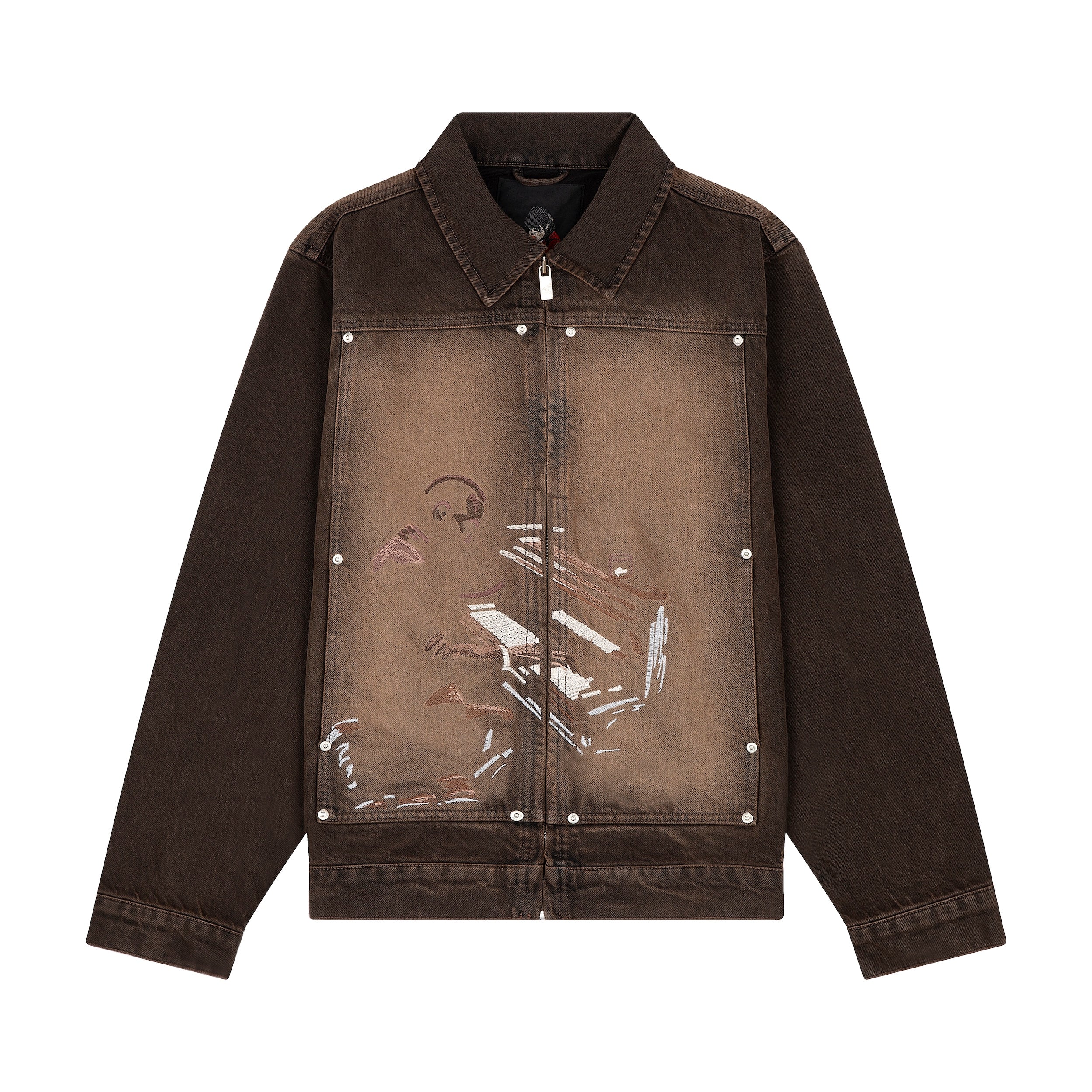"jazz v2" denim Jacket brown-Fineriform