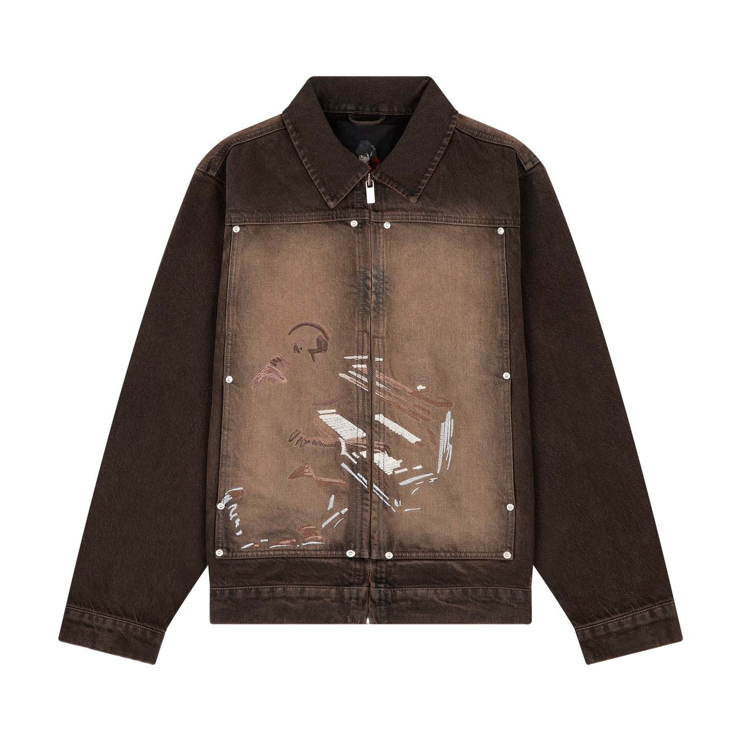 "jazz v2" denim Jacket brown-Fineriform