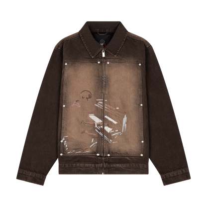 "jazz v2" denim Jacket brown-Fineriform