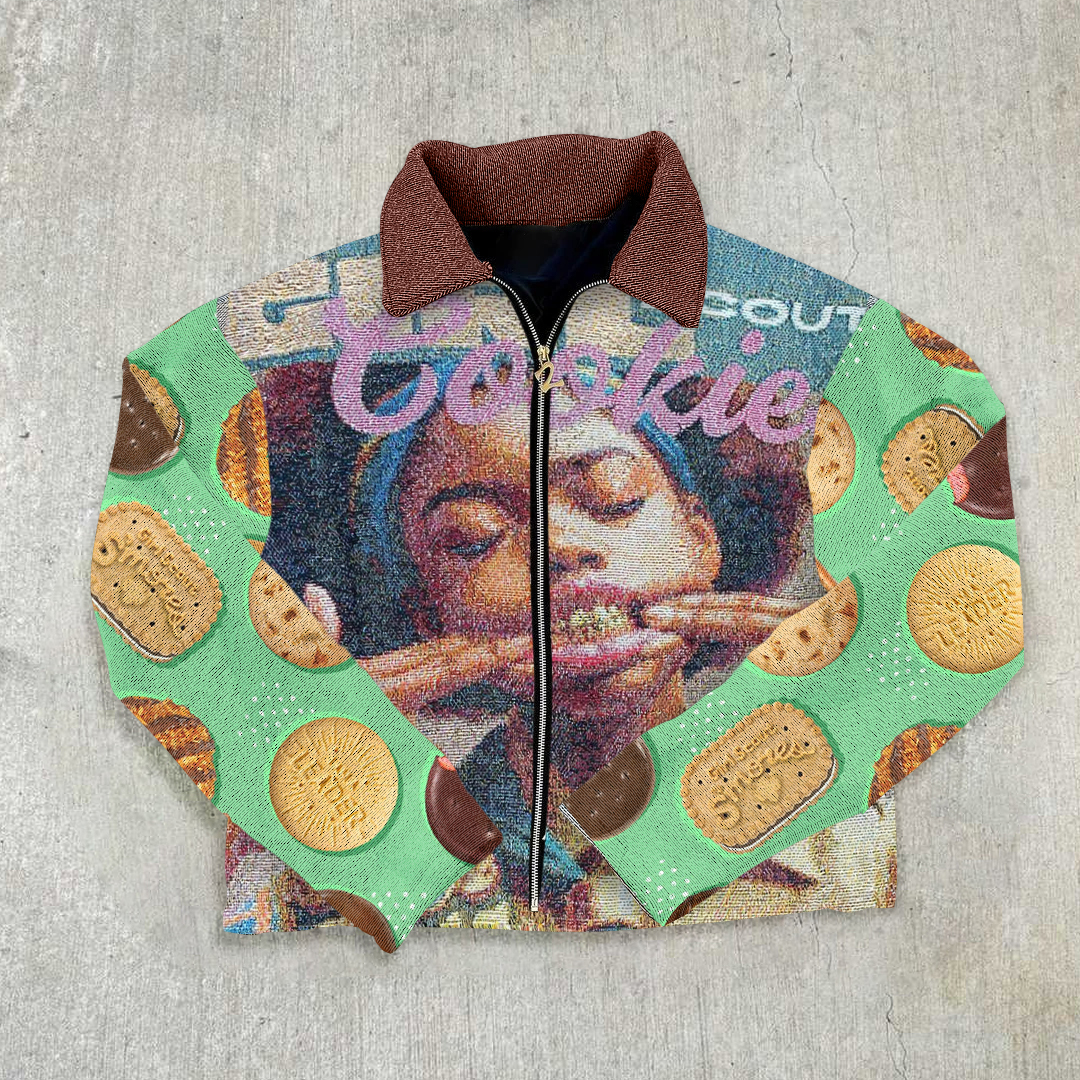 Vintage Contrast Tapestry Biscuit Jacket-Fineriform