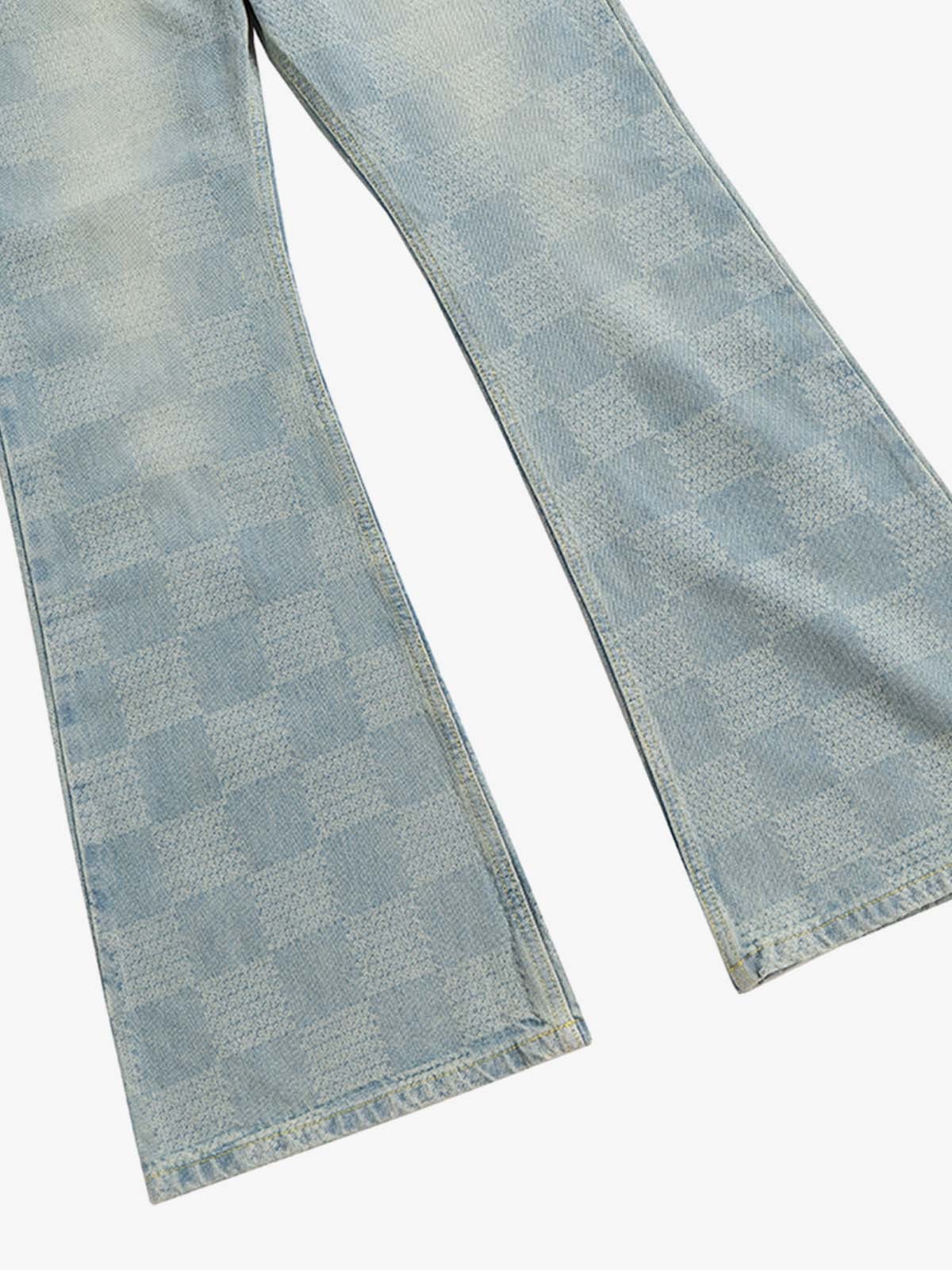 Checkerboard Distressed Jeans-Fineriform