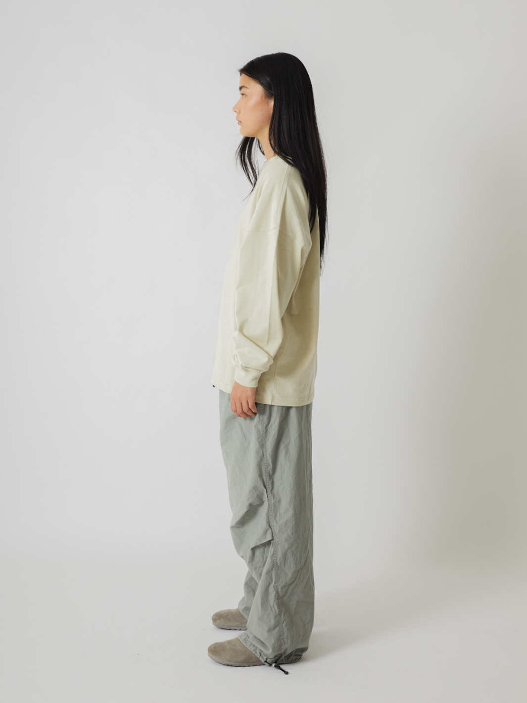 SMILEY LOGO LONG SLEEVE TEE - LIGHT ALMOND-Fineriform