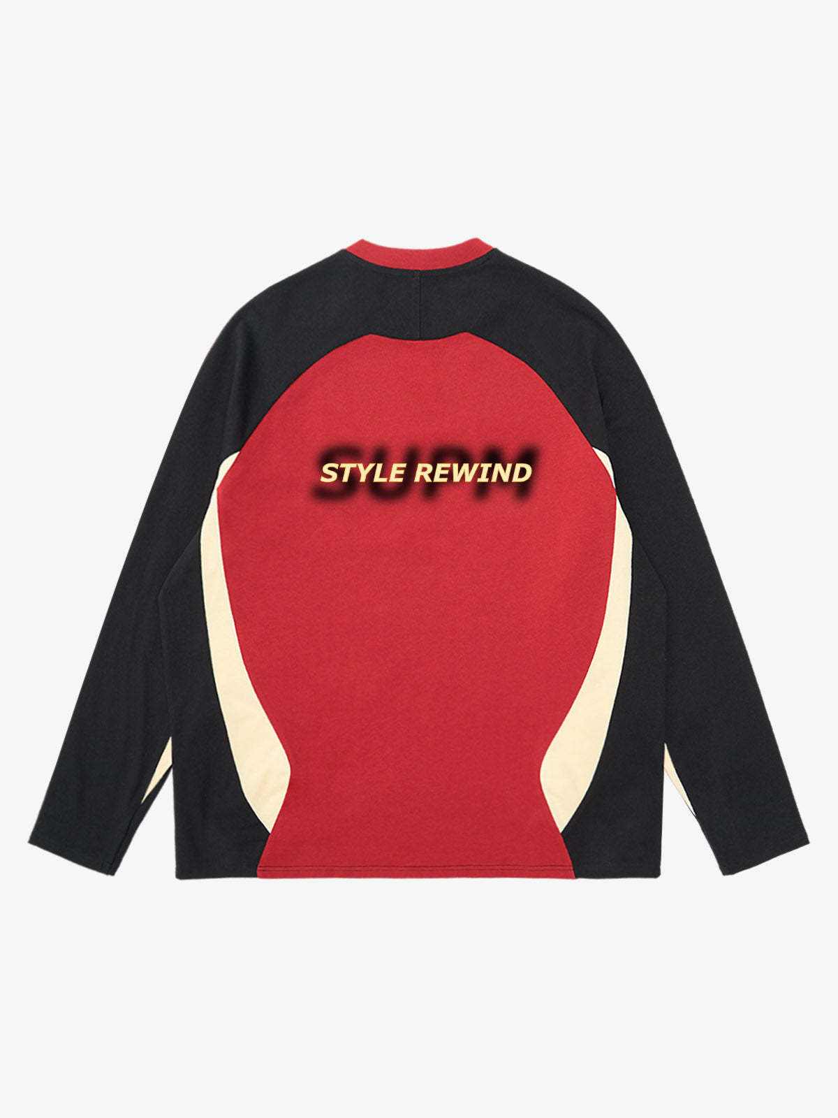 Original Retro Contrast Color Long-Sleeved T-Shirt-Fineriform