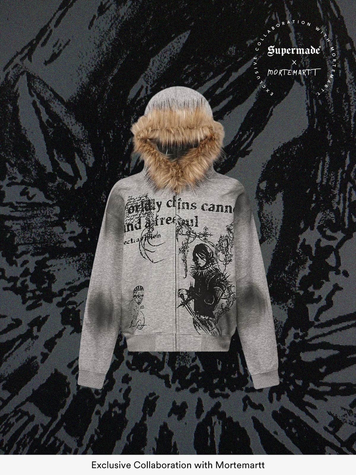 Supermade × Mortemartt Graphic Hooded Jacket- 2279-Fineriform