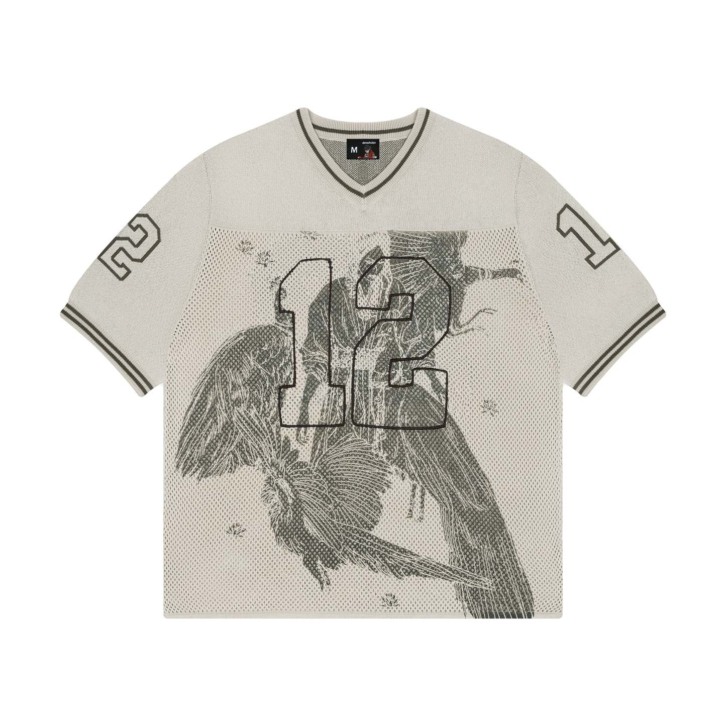 "sashiko v2" knit jersey beige-Fineriform