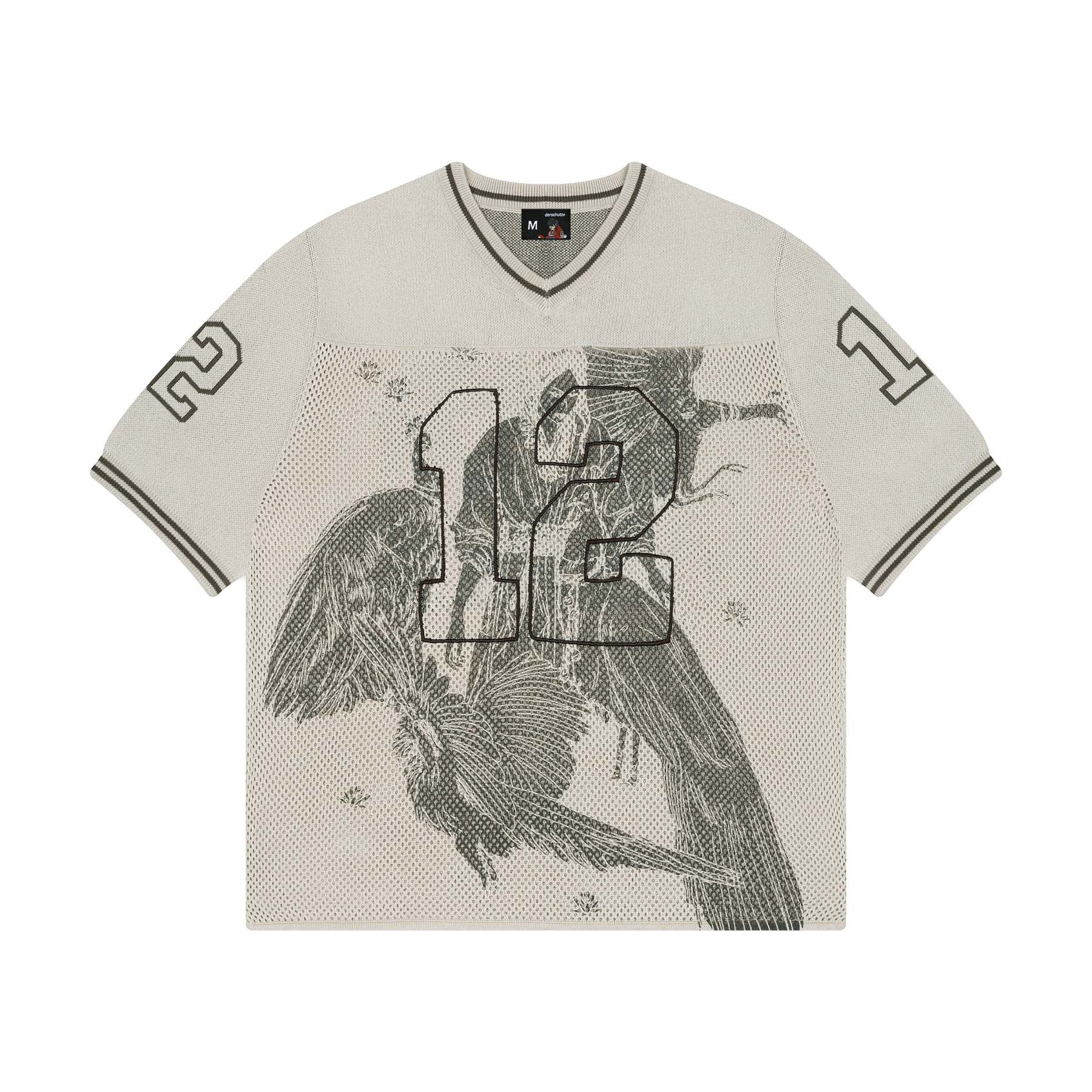 "sashiko v2" knit jersey beige-Fineriform