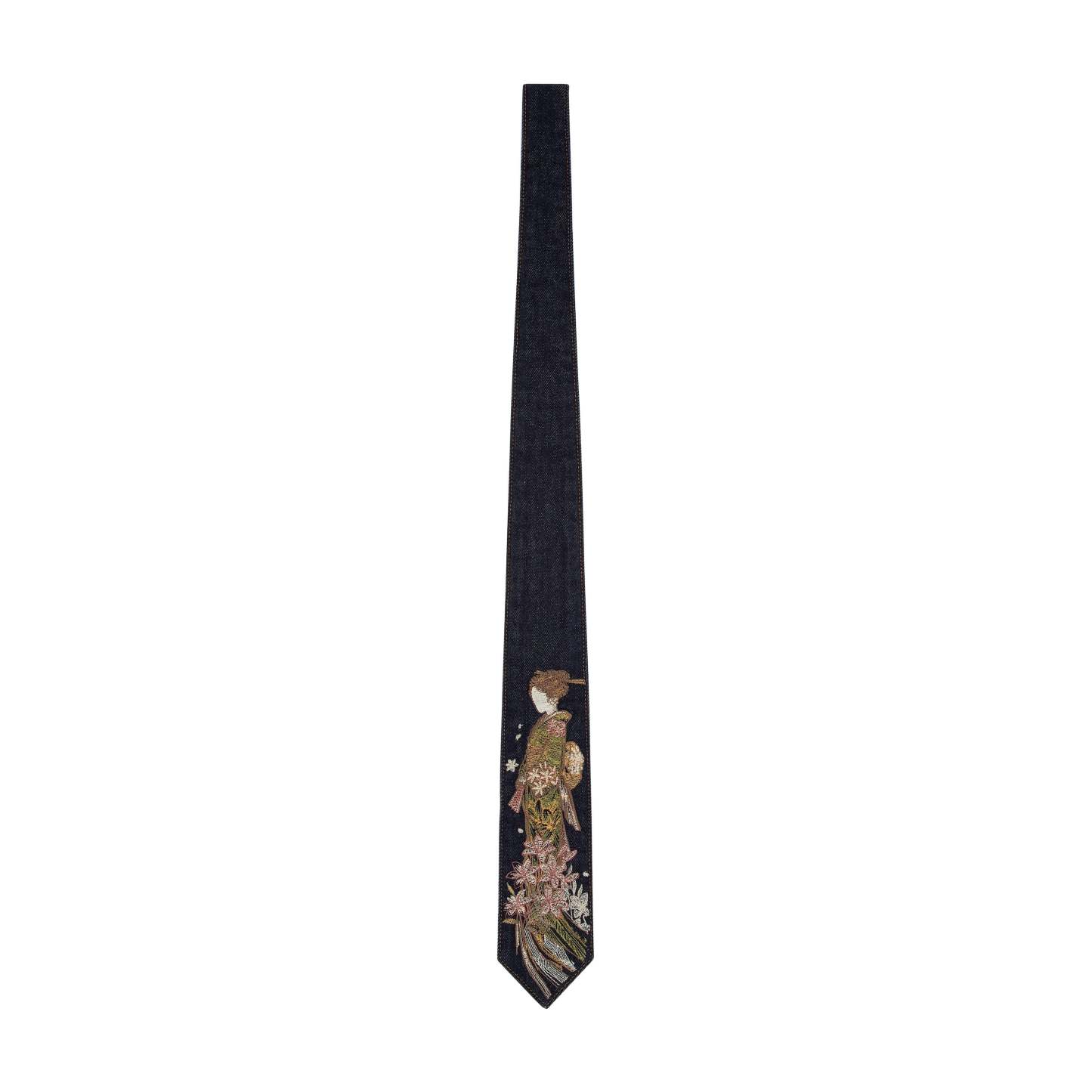 "yakuza" indigo denim tie-Fineriform