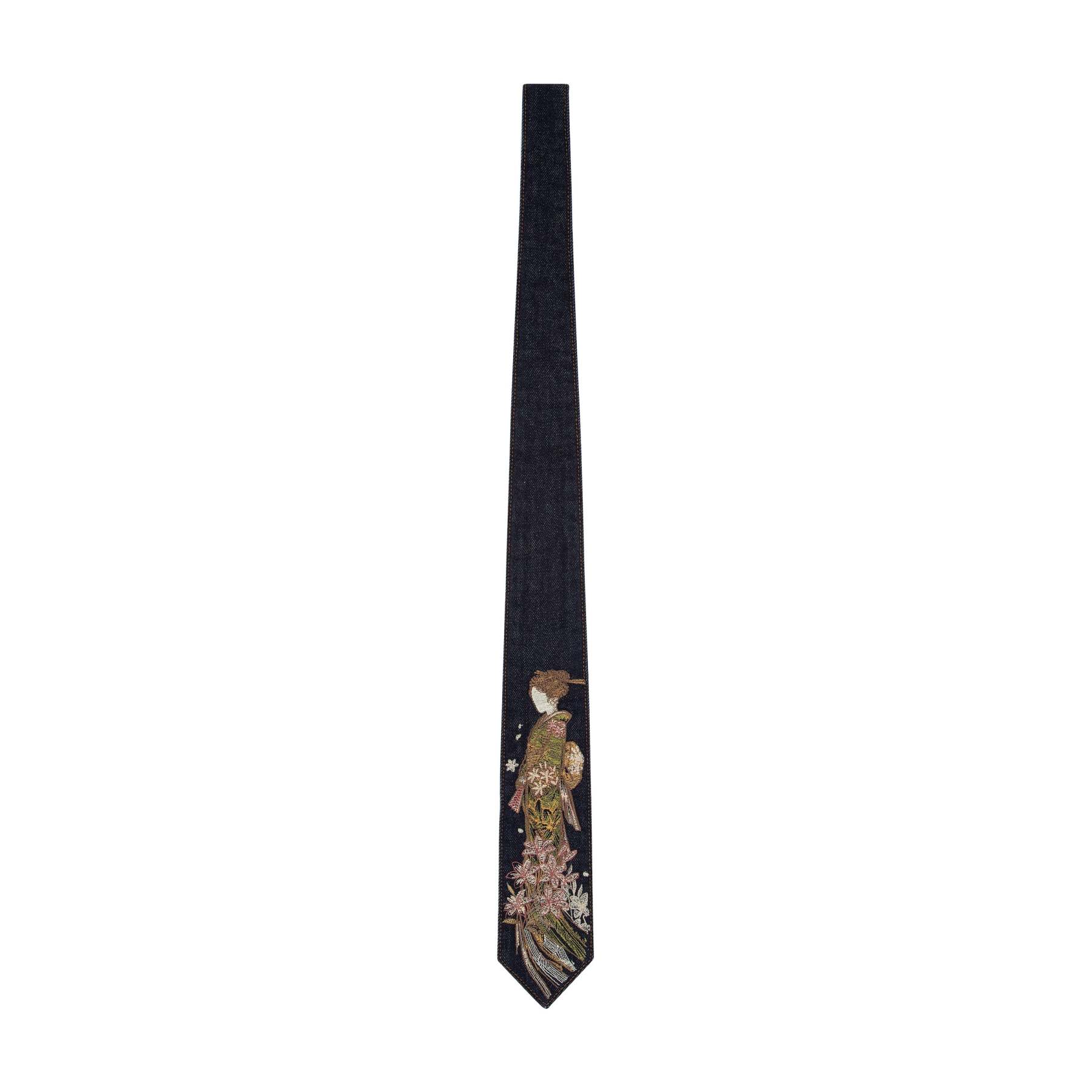 "yakuza" indigo denim tie-Fineriform