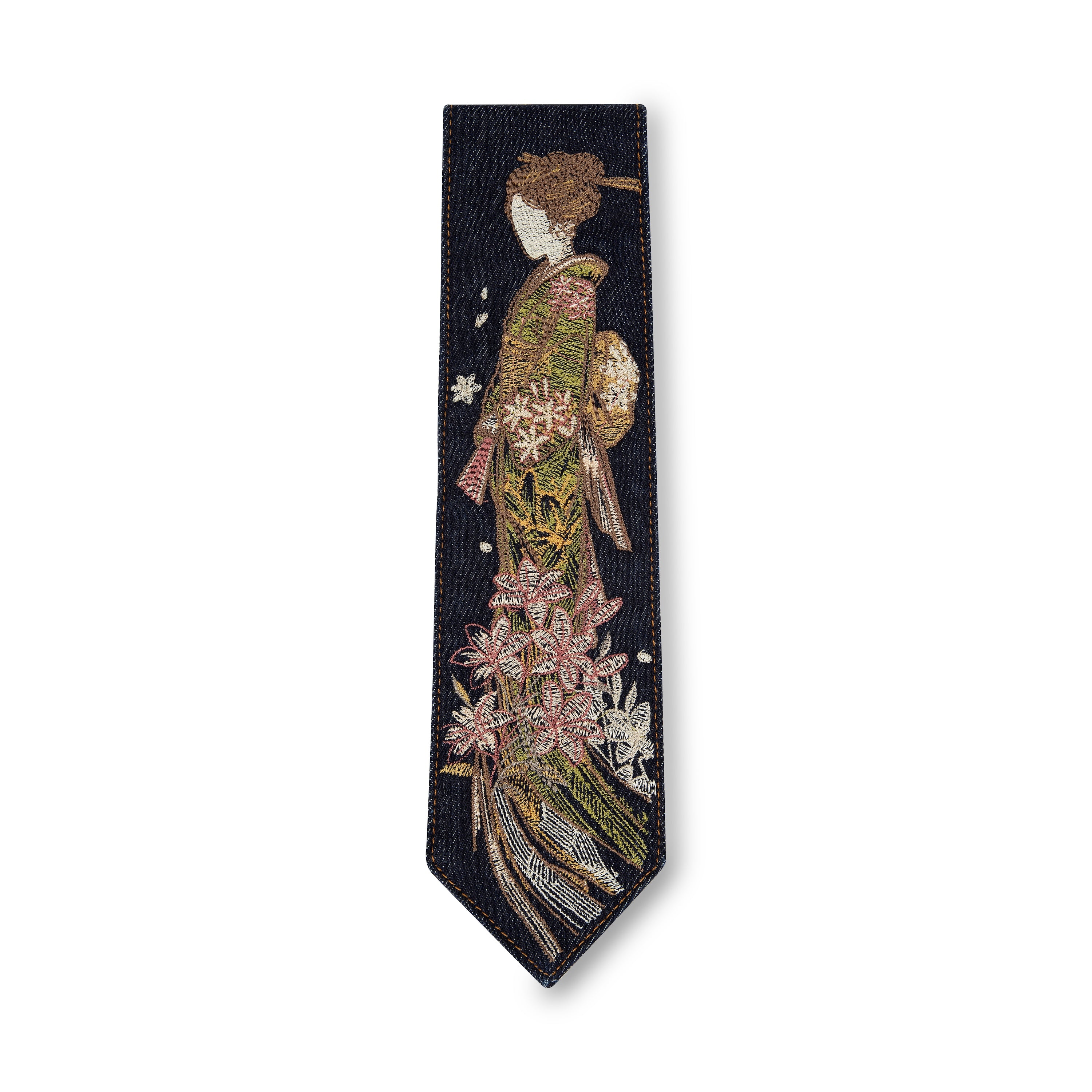 "yakuza" indigo denim tie-Fineriform