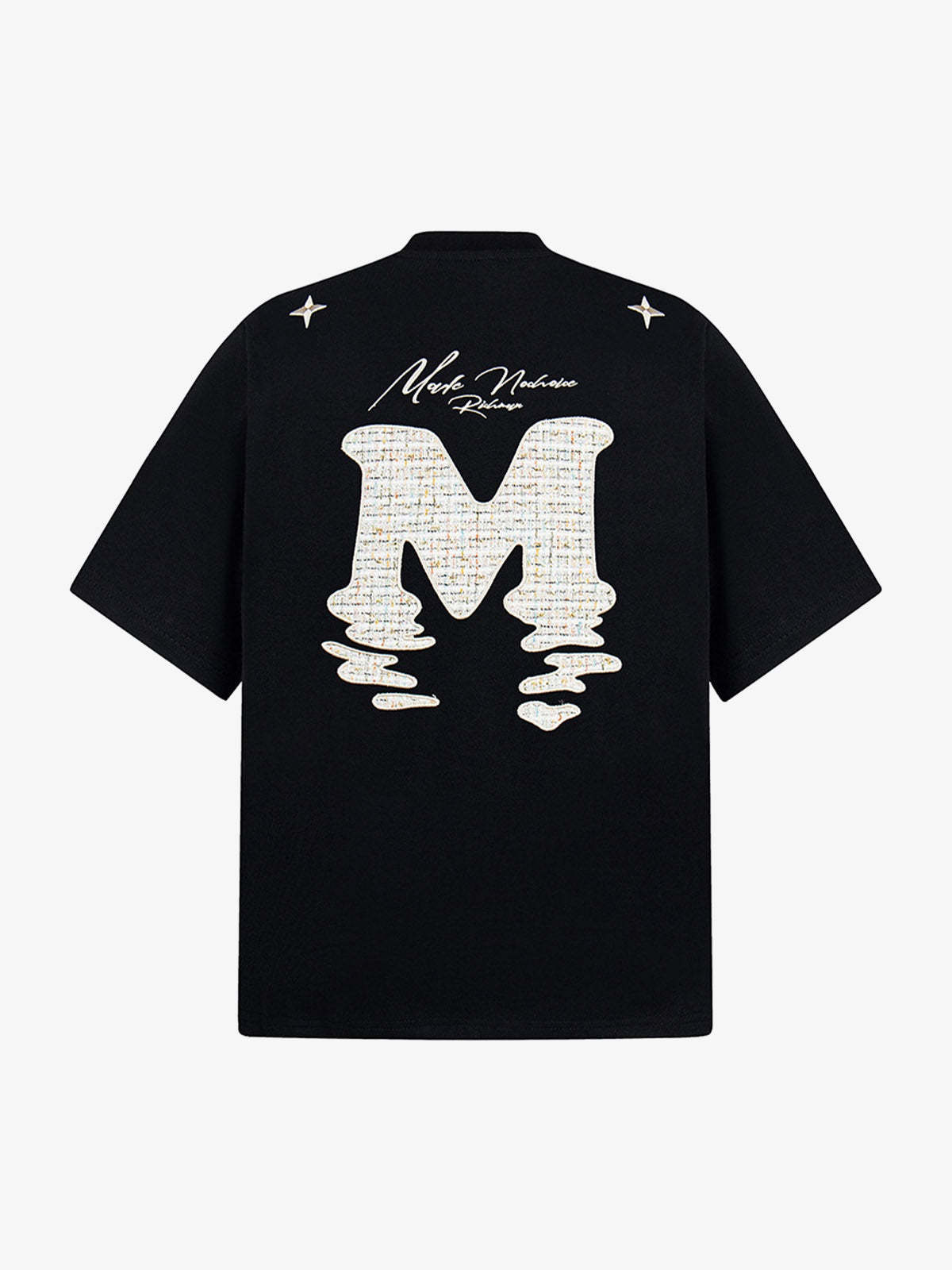 Vintage Patchwork Embroidered Letter T-Shirt-Fineriform