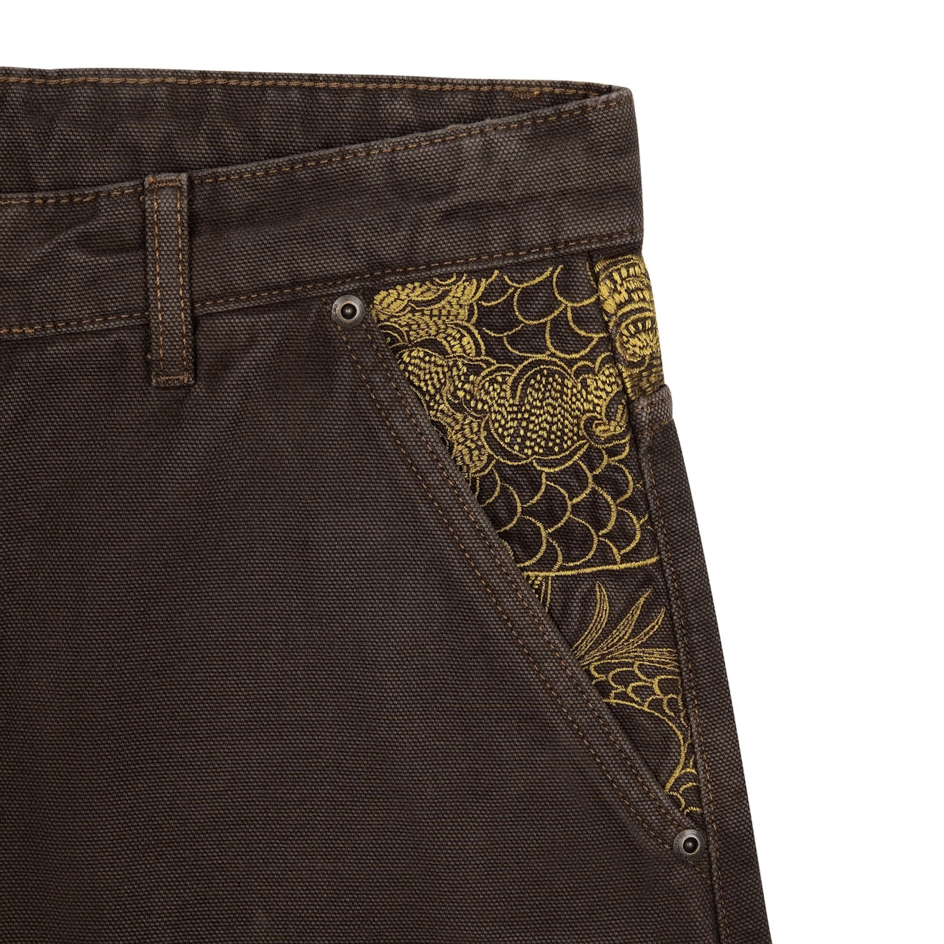 "yakuza" brown washed Denim-Fineriform