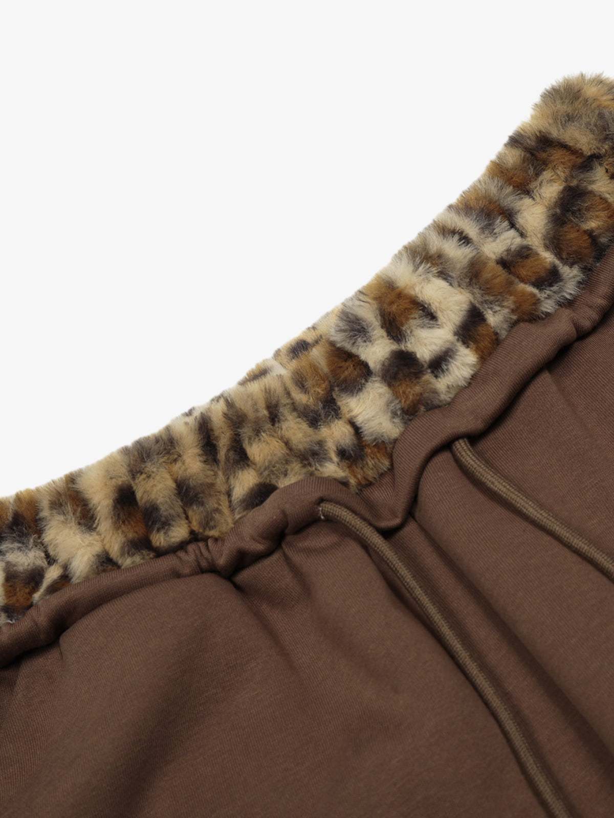 Retro Double-Waist Leopard Patch Barrel Pants-Fineriform