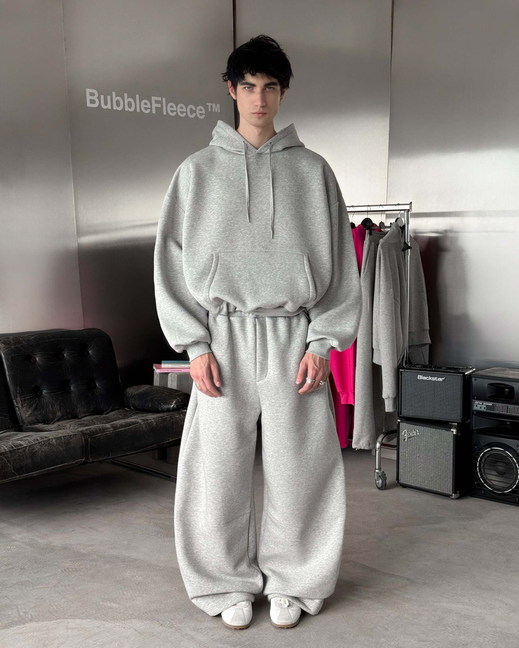 BUBBLE SWEATPANTS - GRAY-Fineriform